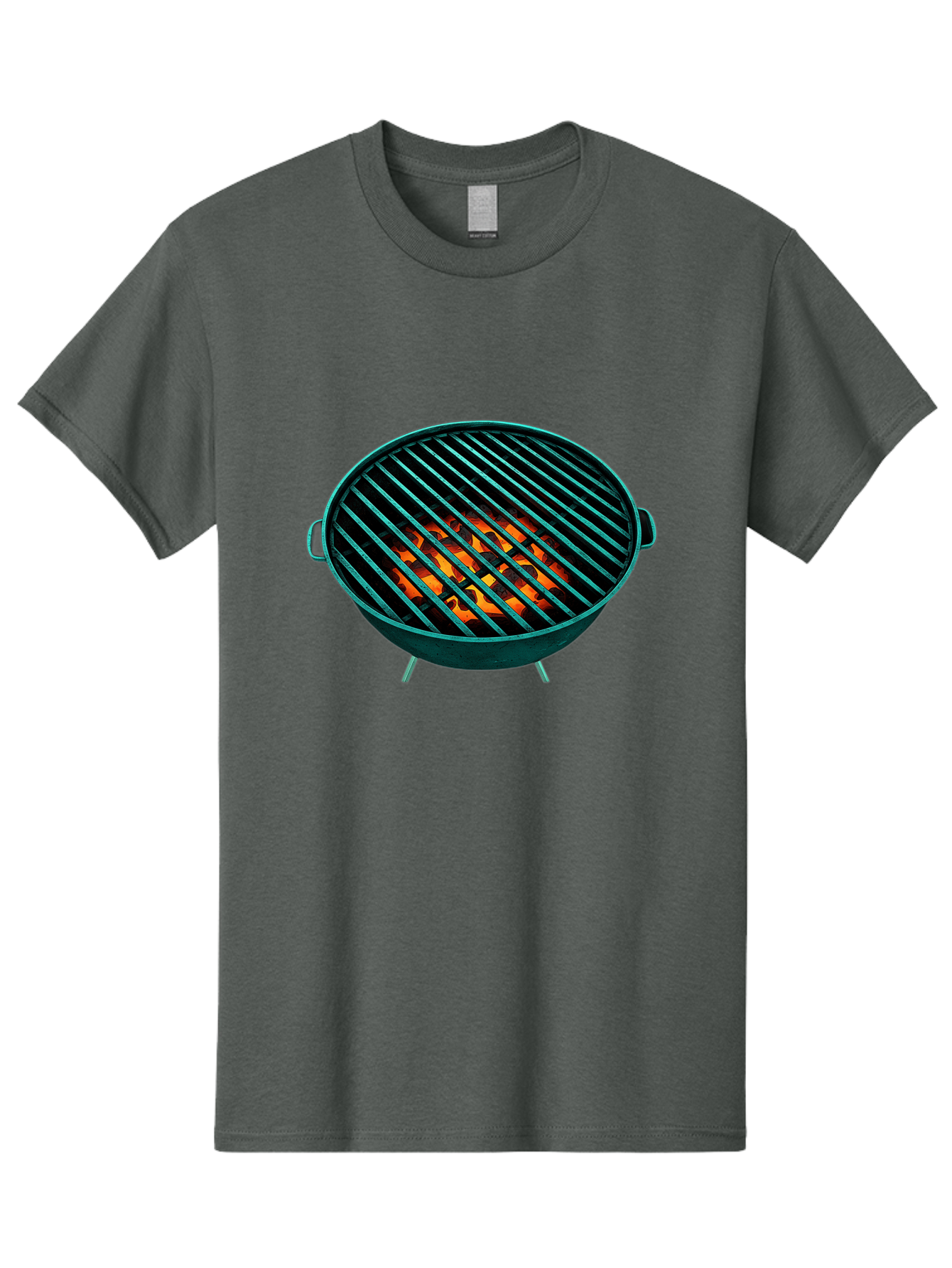 Charcoal-Grill-2 Men'S Graphic Tee, 100% Cotton, Comfortable Casual Summer Wear, Machine Washable, Barbecue Grill, Grill Grates, Burning Coals, Outdoor Cooking, Barbecue Accessories, Grill Marks, Cooking Grill, Grill Surface, Bab725