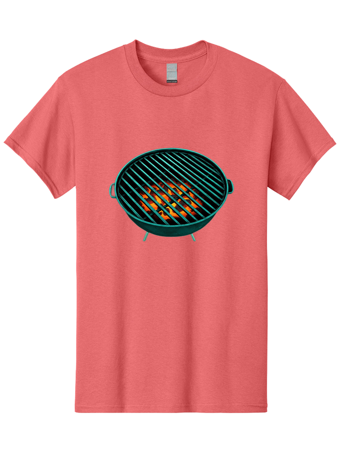 Charcoal-Grill-2 Men'S Graphic Tee, 100% Cotton, Comfortable Casual Summer Wear, Machine Washable, Barbecue Grill, Grill Grates, Burning Coals, Outdoor Cooking, Barbecue Accessories, Grill Marks, Cooking Grill, Grill Surface, Bab725
