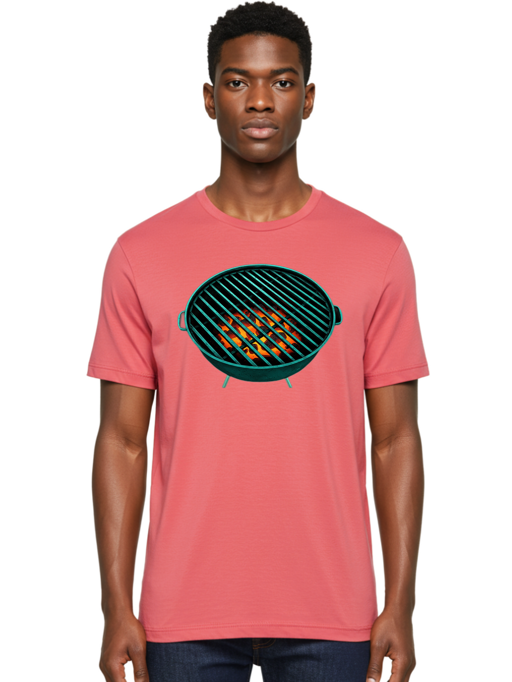 Charcoal-Grill-2 Men'S Graphic Tee, 100% Cotton, Comfortable Casual Summer Wear, Machine Washable, Barbecue Grill, Grill Grates, Burning Coals, Outdoor Cooking, Barbecue Accessories, Grill Marks, Cooking Grill, Grill Surface, Bab725