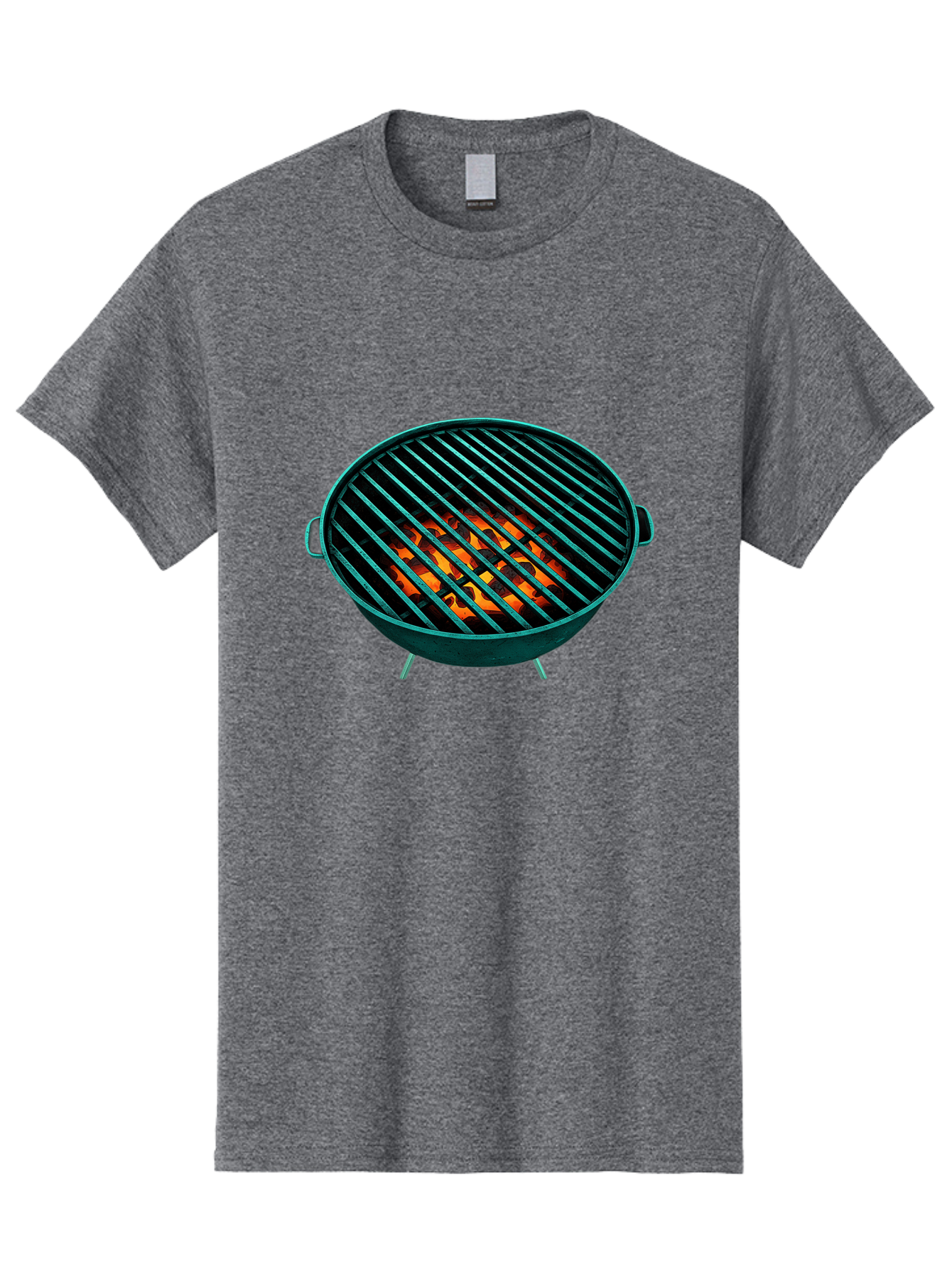 Charcoal-Grill-2 Men'S Graphic Tee, 100% Cotton, Comfortable Casual Summer Wear, Machine Washable, Barbecue Grill, Grill Grates, Burning Coals, Outdoor Cooking, Barbecue Accessories, Grill Marks, Cooking Grill, Grill Surface, Bab725