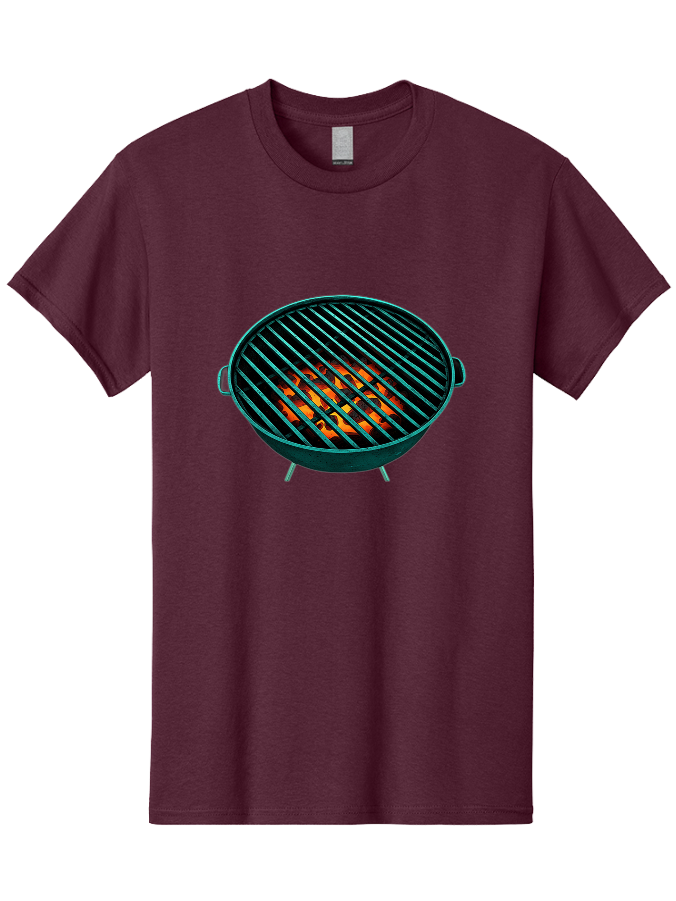 Charcoal-Grill-2 Men'S Graphic Tee, 100% Cotton, Comfortable Casual Summer Wear, Machine Washable, Barbecue Grill, Grill Grates, Burning Coals, Outdoor Cooking, Barbecue Accessories, Grill Marks, Cooking Grill, Grill Surface, Bab725