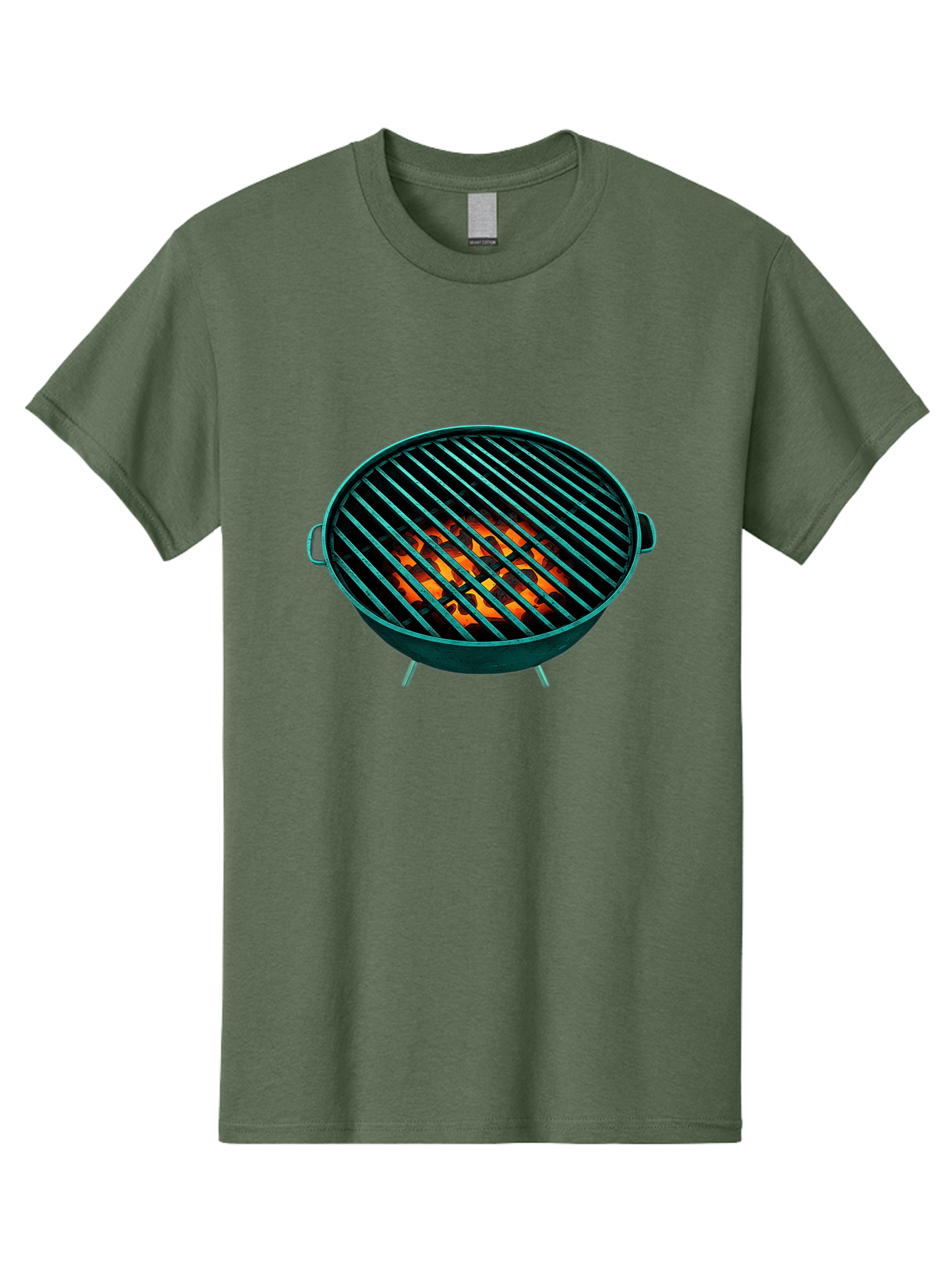 Charcoal-Grill-2 Men'S Graphic Tee, 100% Cotton, Comfortable Casual Summer Wear, Machine Washable, Barbecue Grill, Grill Grates, Burning Coals, Outdoor Cooking, Barbecue Accessories, Grill Marks, Cooking Grill, Grill Surface, Bab725
