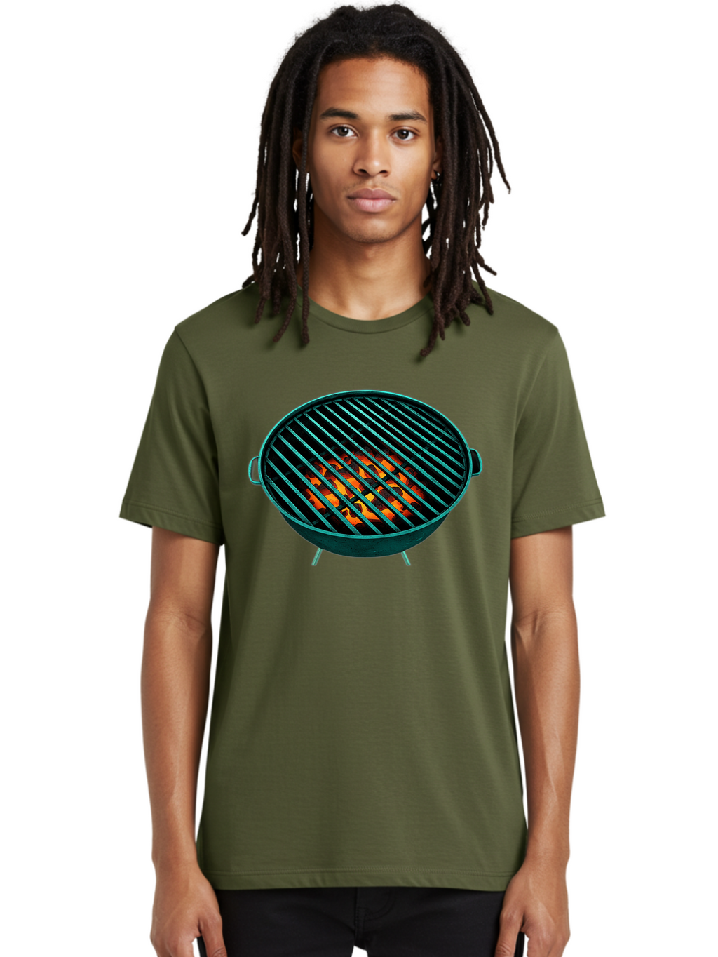 Charcoal-Grill-2 Men'S Graphic Tee, 100% Cotton, Comfortable Casual Summer Wear, Machine Washable, Barbecue Grill, Grill Grates, Burning Coals, Outdoor Cooking, Barbecue Accessories, Grill Marks, Cooking Grill, Grill Surface, Bab725