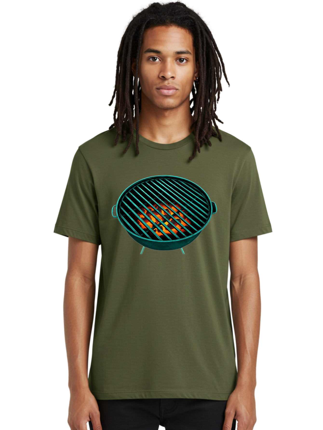 Charcoal-Grill-2 Men'S Graphic Tee, 100% Cotton, Comfortable Casual Summer Wear, Machine Washable, Barbecue Grill, Grill Grates, Burning Coals, Outdoor Cooking, Barbecue Accessories, Grill Marks, Cooking Grill, Grill Surface, Bab725