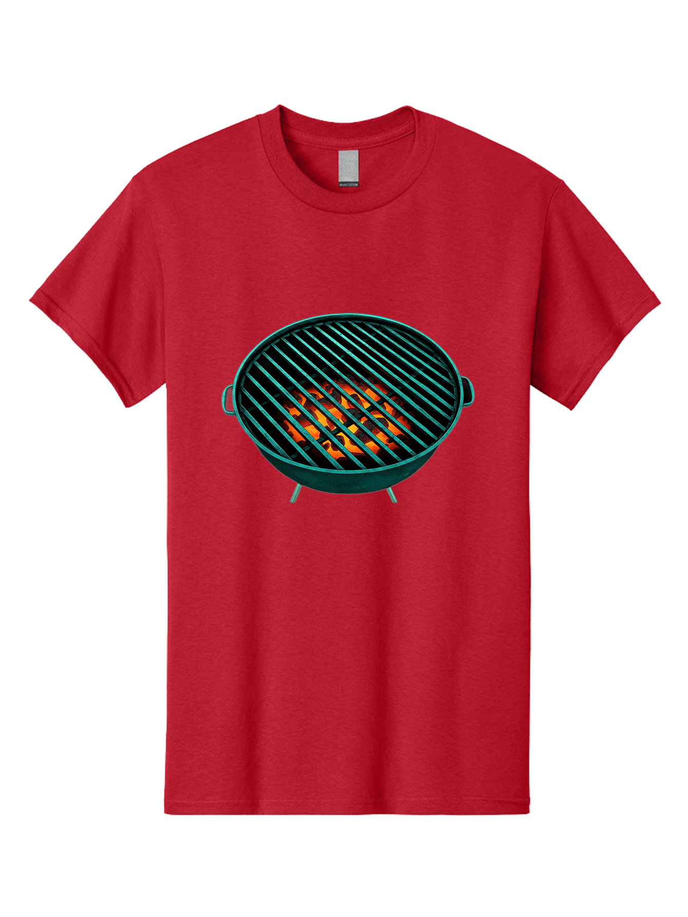 Charcoal-Grill-2 Men'S Graphic Tee, 100% Cotton, Comfortable Casual Summer Wear, Machine Washable, Barbecue Grill, Grill Grates, Burning Coals, Outdoor Cooking, Barbecue Accessories, Grill Marks, Cooking Grill, Grill Surface, Bab725