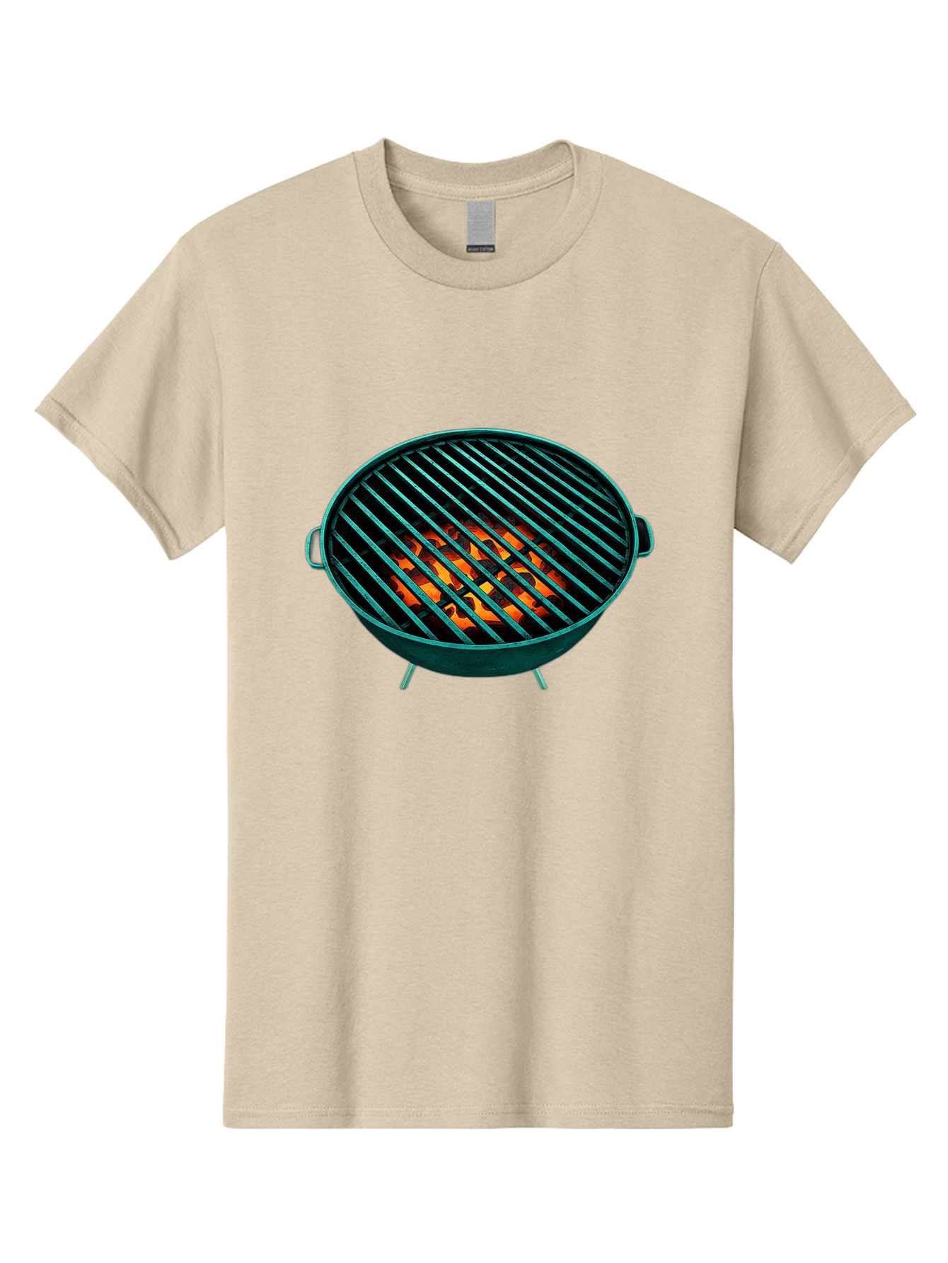 Charcoal-Grill-2 Men'S Graphic Tee, 100% Cotton, Comfortable Casual Summer Wear, Machine Washable, Barbecue Grill, Grill Grates, Burning Coals, Outdoor Cooking, Barbecue Accessories, Grill Marks, Cooking Grill, Grill Surface, Bab725