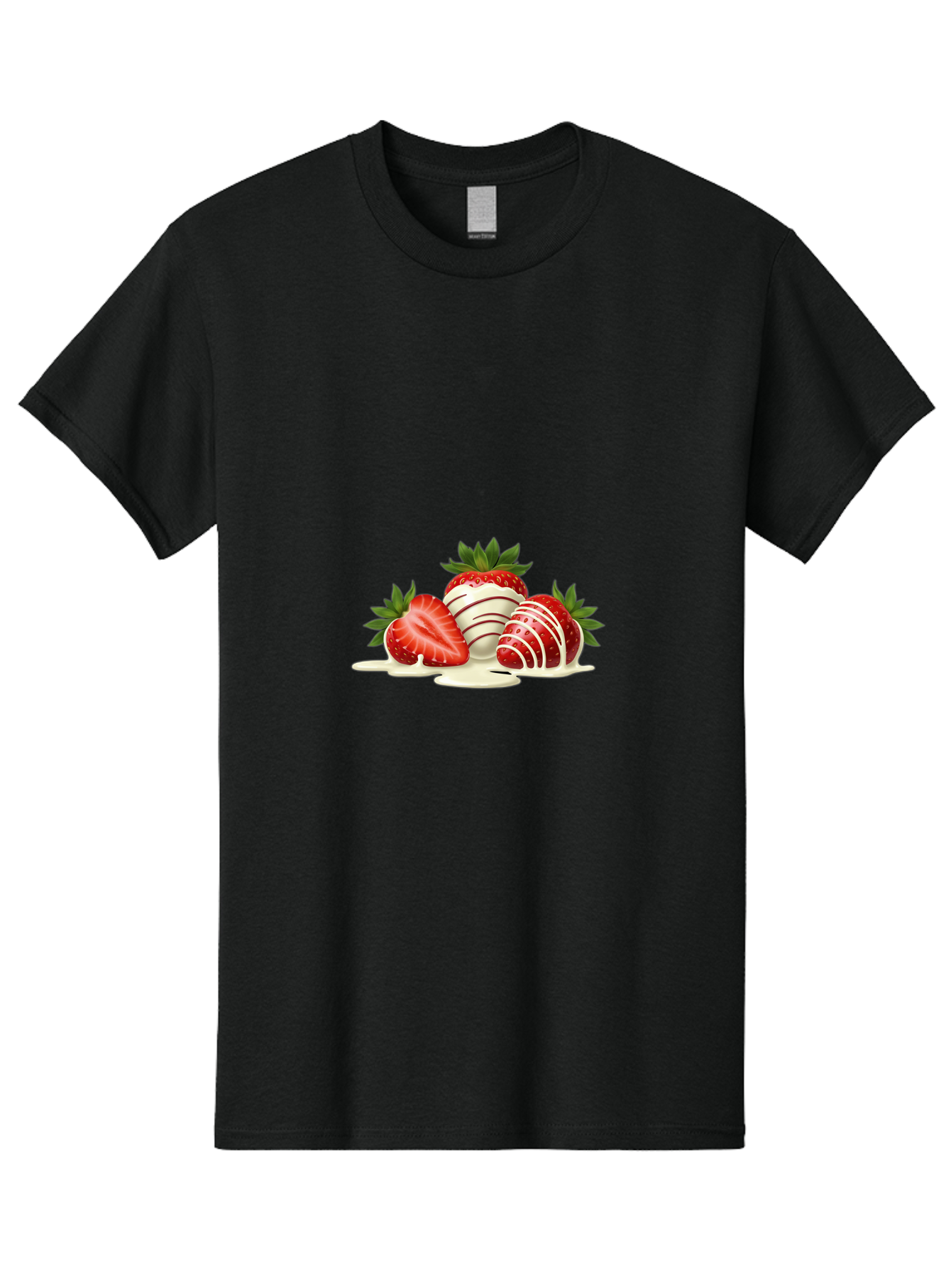 Chocolate-Covered-Strawberries-3 Men'S Graphic Tee, 100% Cotton, Comfortable Casual Summer Wear, Machine Washable, Strawberries Dipped In White Chocolate, Chocolate-Covered Strawberries, Strawberry Dessert, Sweet Treats, Fruit And Chocolate, Bab742