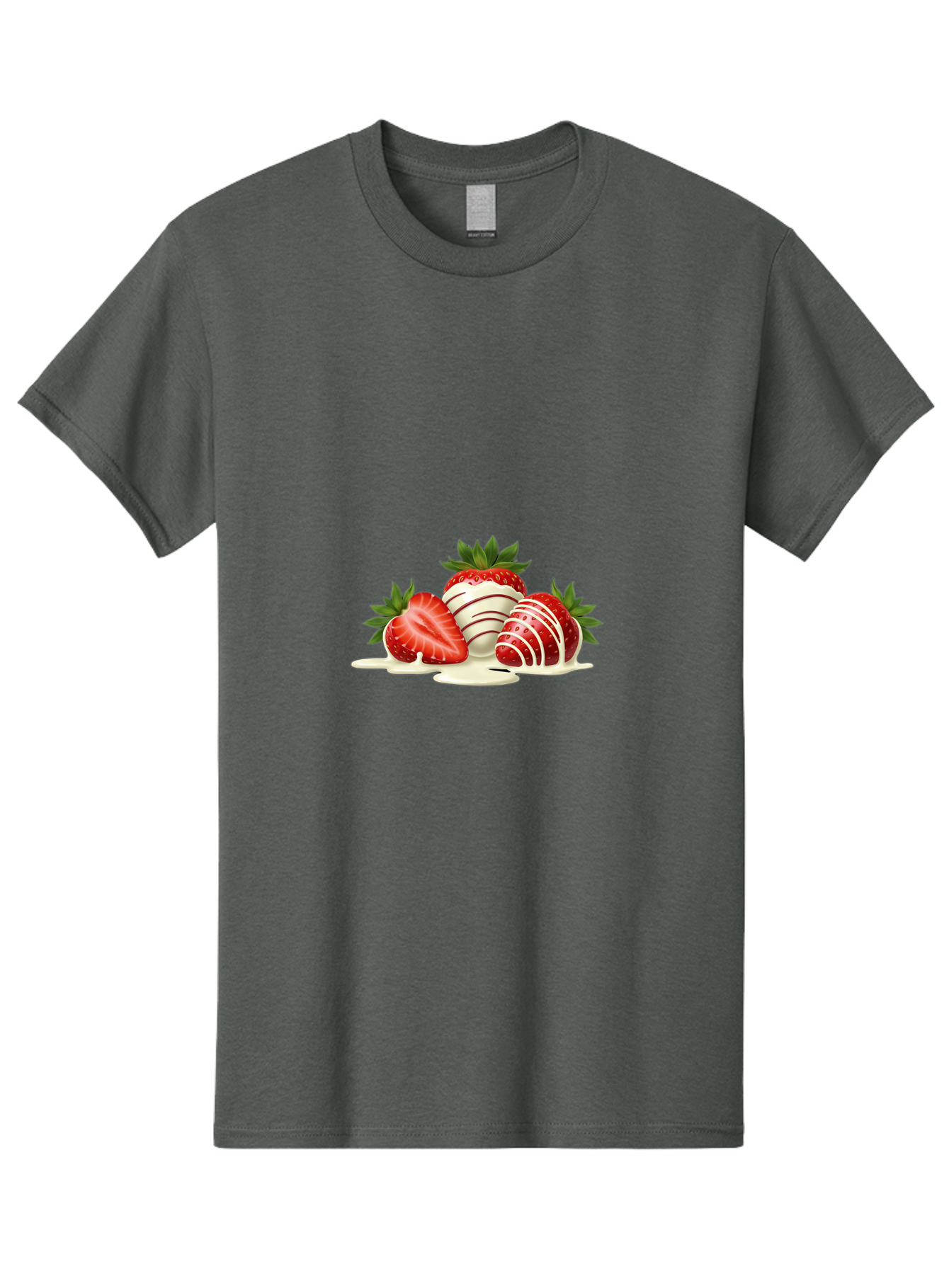 Chocolate-Covered-Strawberries-3 Men'S Graphic Tee, 100% Cotton, Comfortable Casual Summer Wear, Machine Washable, Strawberries Dipped In White Chocolate, Chocolate-Covered Strawberries, Strawberry Dessert, Sweet Treats, Fruit And Chocolate, Bab742
