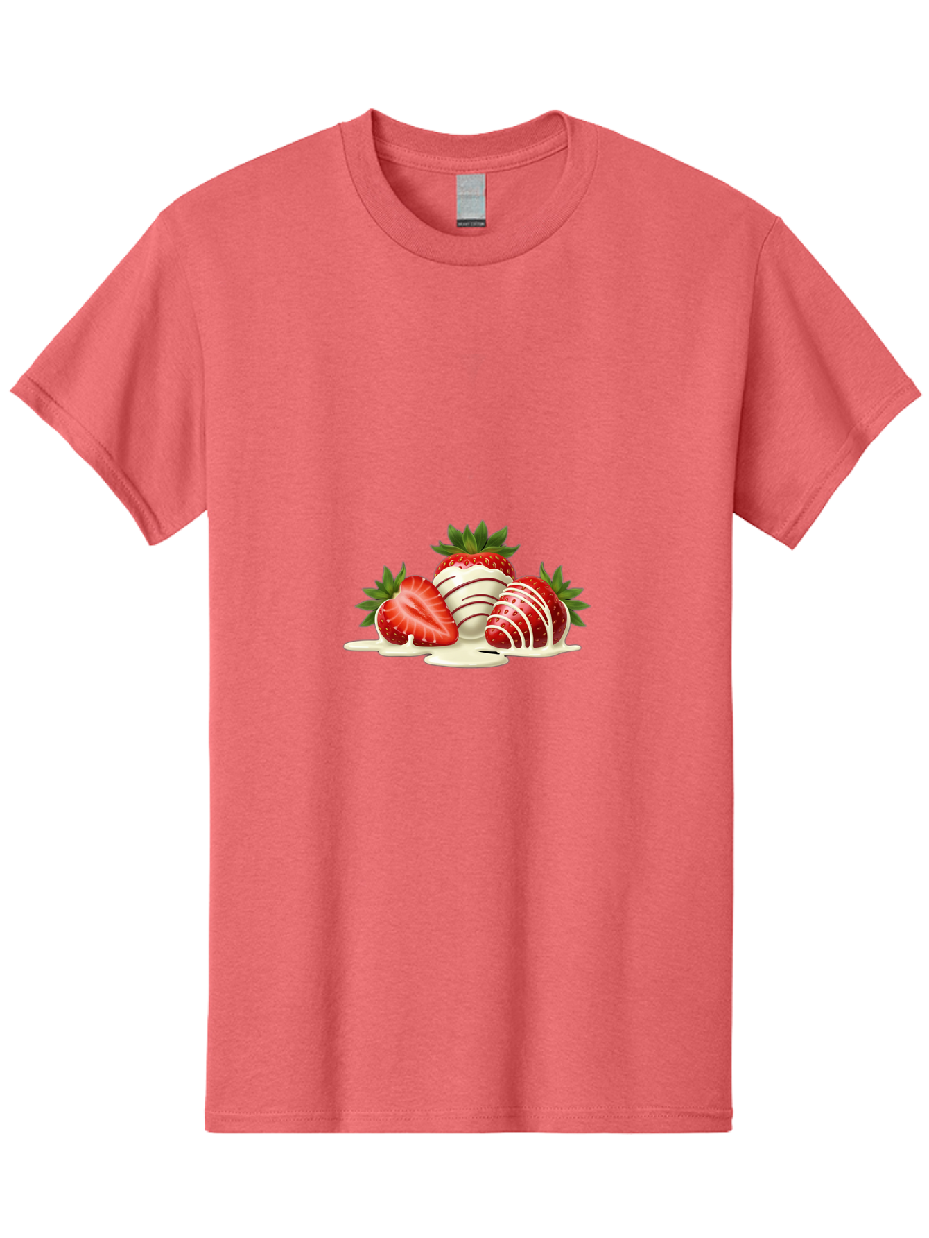 Chocolate-Covered-Strawberries-3 Men'S Graphic Tee, 100% Cotton, Comfortable Casual Summer Wear, Machine Washable, Strawberries Dipped In White Chocolate, Chocolate-Covered Strawberries, Strawberry Dessert, Sweet Treats, Fruit And Chocolate, Bab742