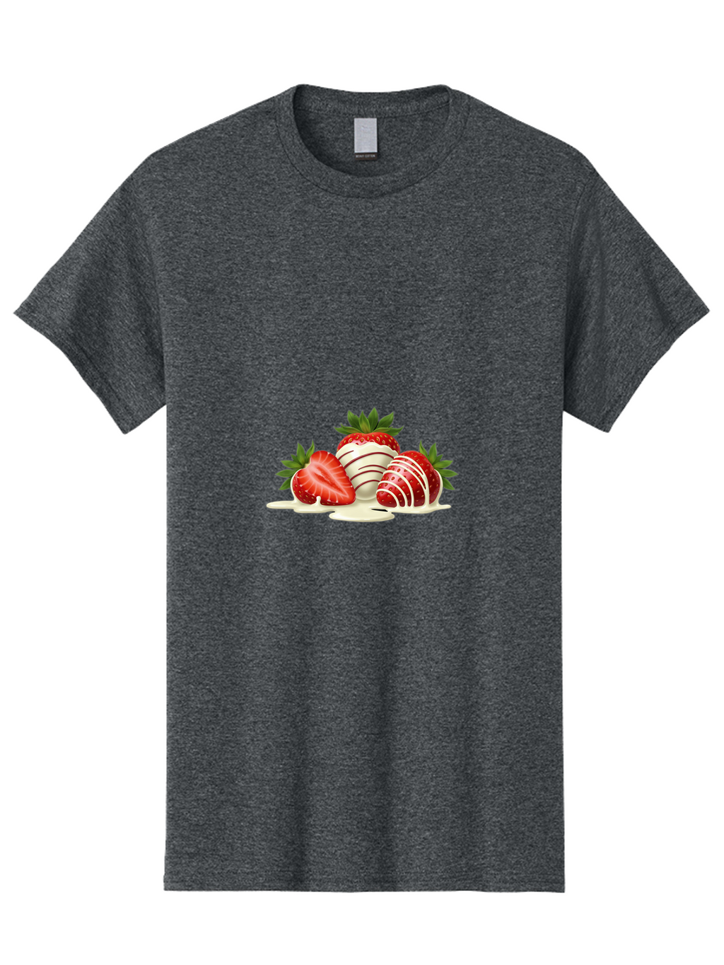 Chocolate-Covered-Strawberries-3 Men'S Graphic Tee, 100% Cotton, Comfortable Casual Summer Wear, Machine Washable, Strawberries Dipped In White Chocolate, Chocolate-Covered Strawberries, Strawberry Dessert, Sweet Treats, Fruit And Chocolate, Bab742