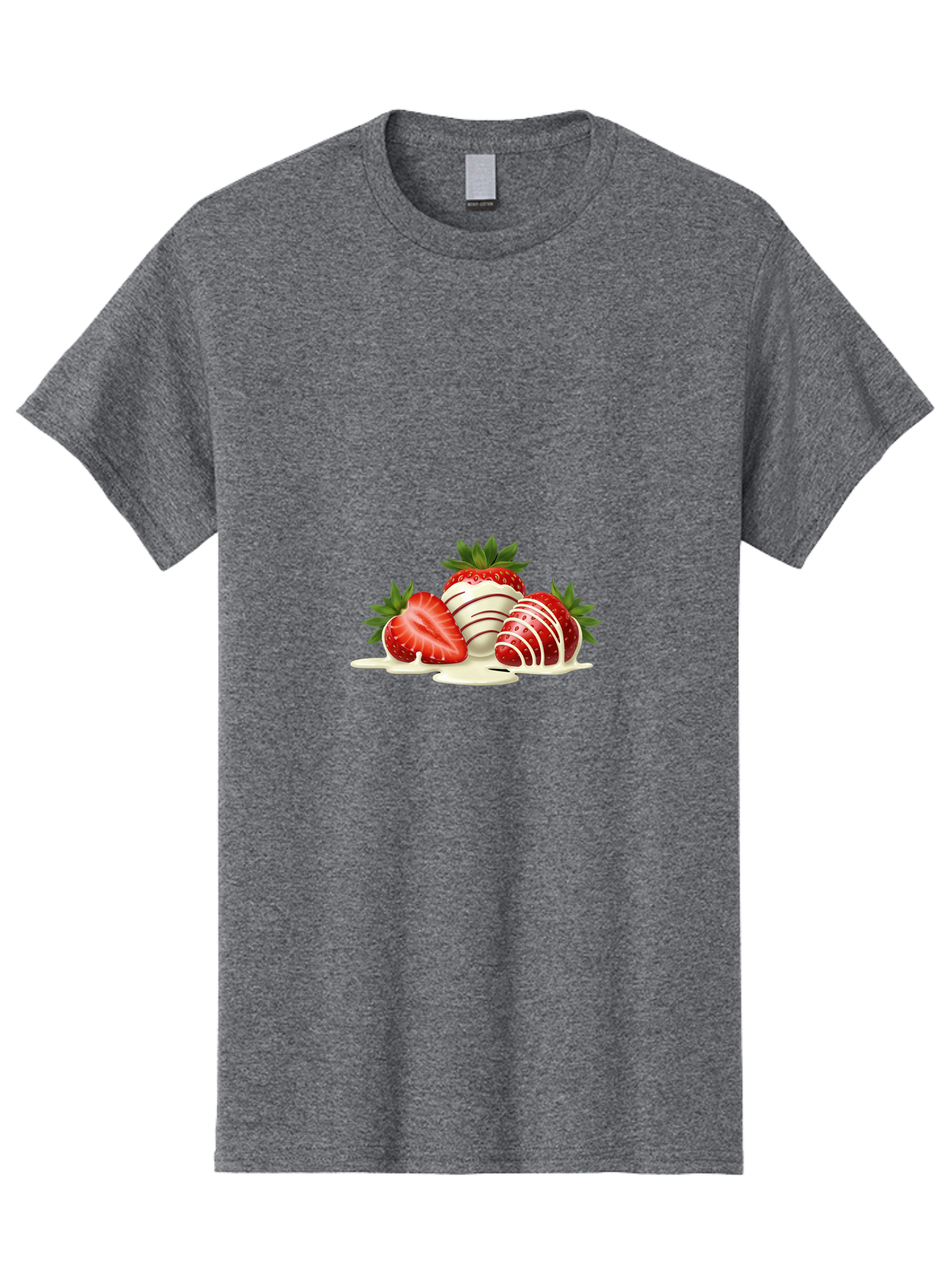 Chocolate-Covered-Strawberries-3 Men'S Graphic Tee, 100% Cotton, Comfortable Casual Summer Wear, Machine Washable, Strawberries Dipped In White Chocolate, Chocolate-Covered Strawberries, Strawberry Dessert, Sweet Treats, Fruit And Chocolate, Bab742