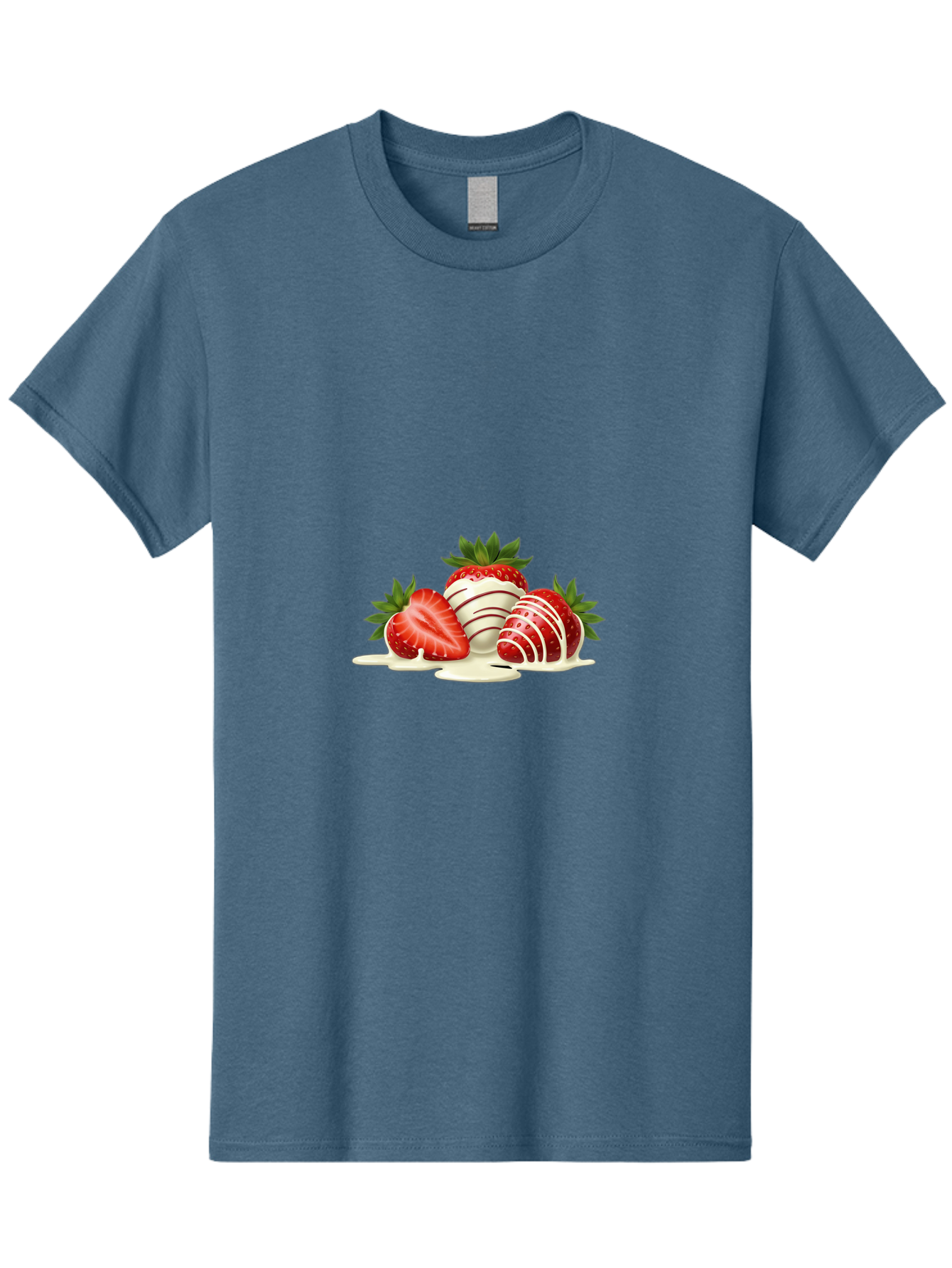 Chocolate-Covered-Strawberries-3 Men'S Graphic Tee, 100% Cotton, Comfortable Casual Summer Wear, Machine Washable, Strawberries Dipped In White Chocolate, Chocolate-Covered Strawberries, Strawberry Dessert, Sweet Treats, Fruit And Chocolate, Bab742