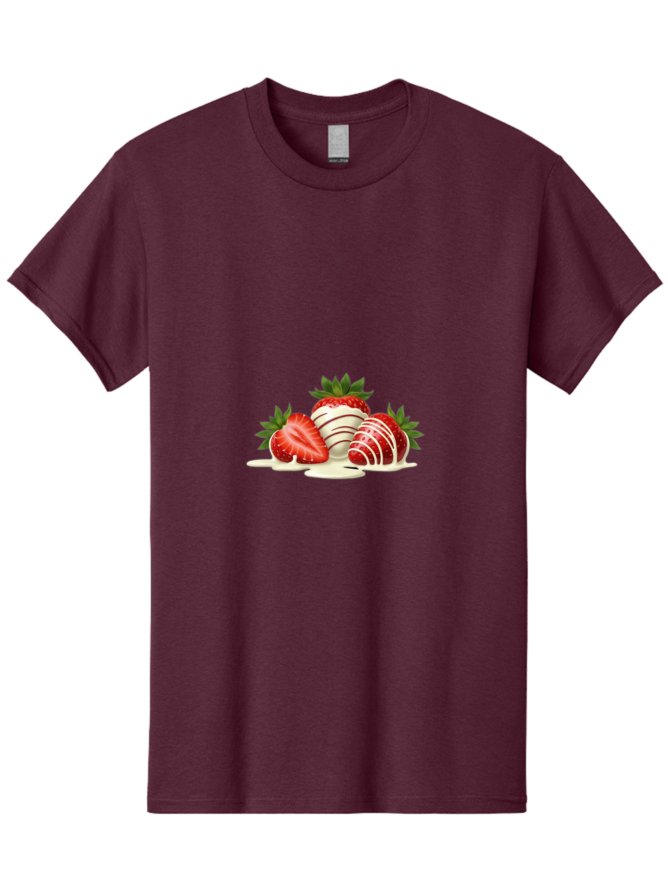 Chocolate-Covered-Strawberries-3 Men'S Graphic Tee, 100% Cotton, Comfortable Casual Summer Wear, Machine Washable, Strawberries Dipped In White Chocolate, Chocolate-Covered Strawberries, Strawberry Dessert, Sweet Treats, Fruit And Chocolate, Bab742