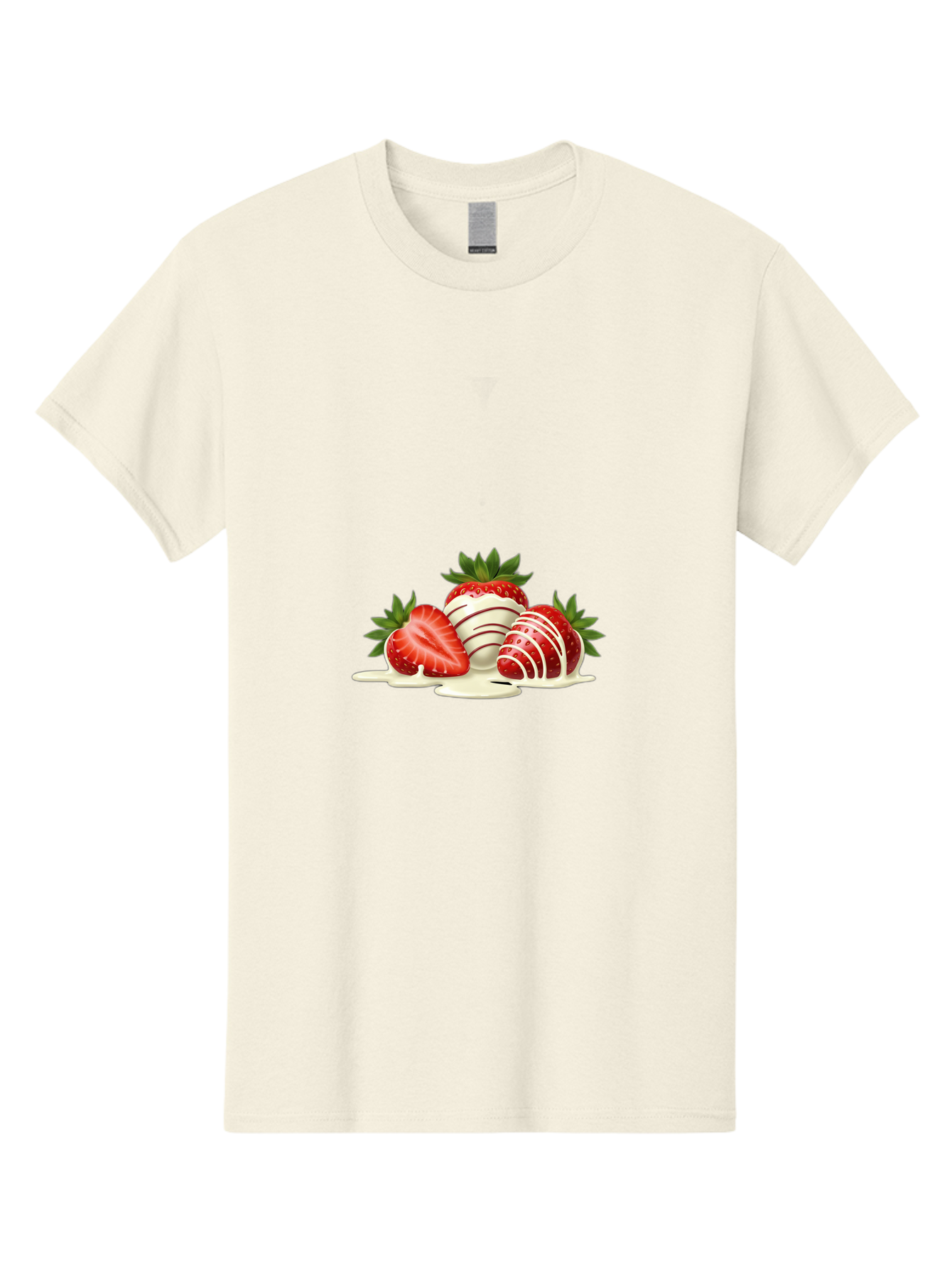 Chocolate-Covered-Strawberries-3 Men'S Graphic Tee, 100% Cotton, Comfortable Casual Summer Wear, Machine Washable, Strawberries Dipped In White Chocolate, Chocolate-Covered Strawberries, Strawberry Dessert, Sweet Treats, Fruit And Chocolate, Bab742