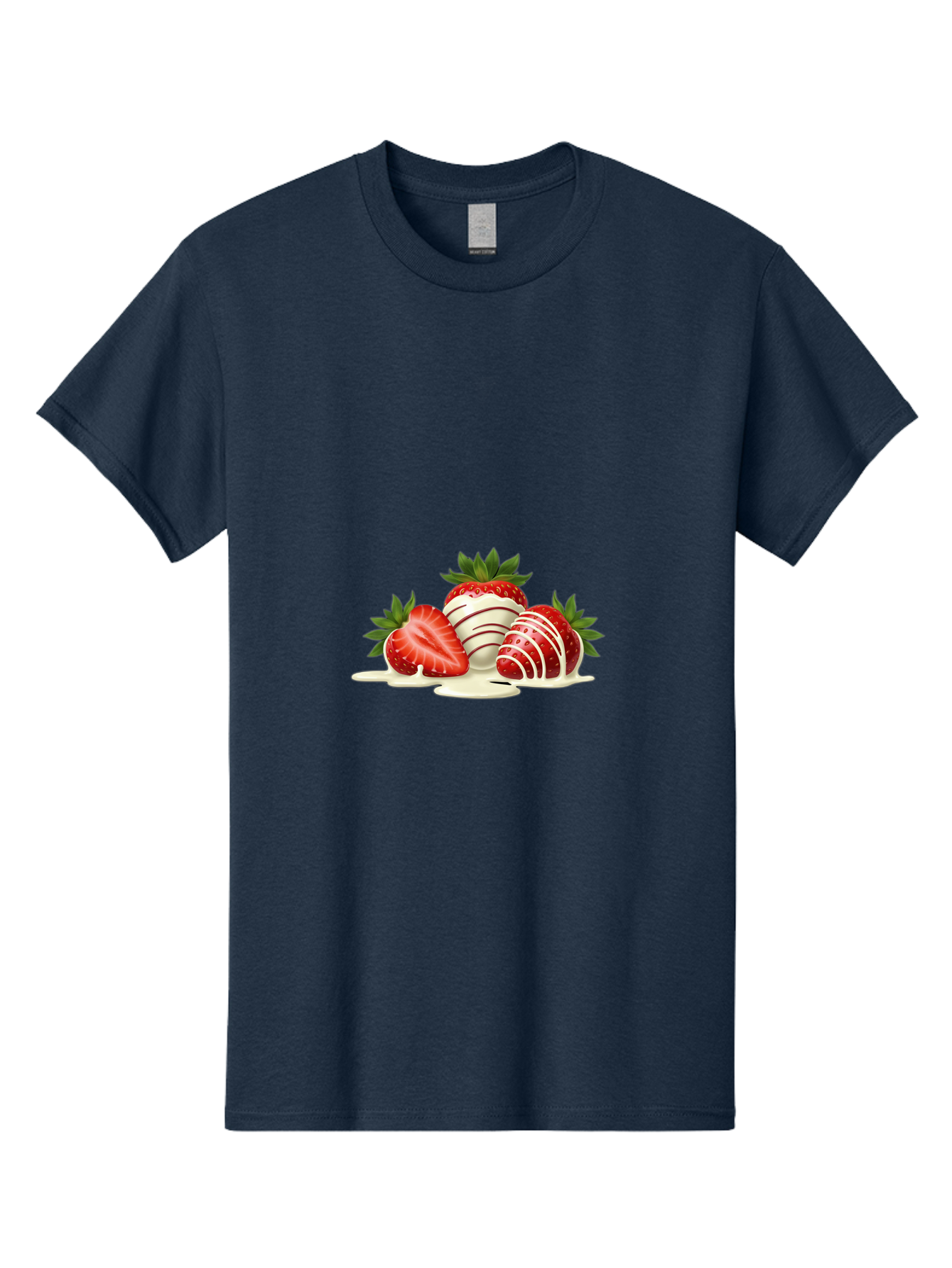 Chocolate-Covered-Strawberries-3 Men'S Graphic Tee, 100% Cotton, Comfortable Casual Summer Wear, Machine Washable, Strawberries Dipped In White Chocolate, Chocolate-Covered Strawberries, Strawberry Dessert, Sweet Treats, Fruit And Chocolate, Bab742