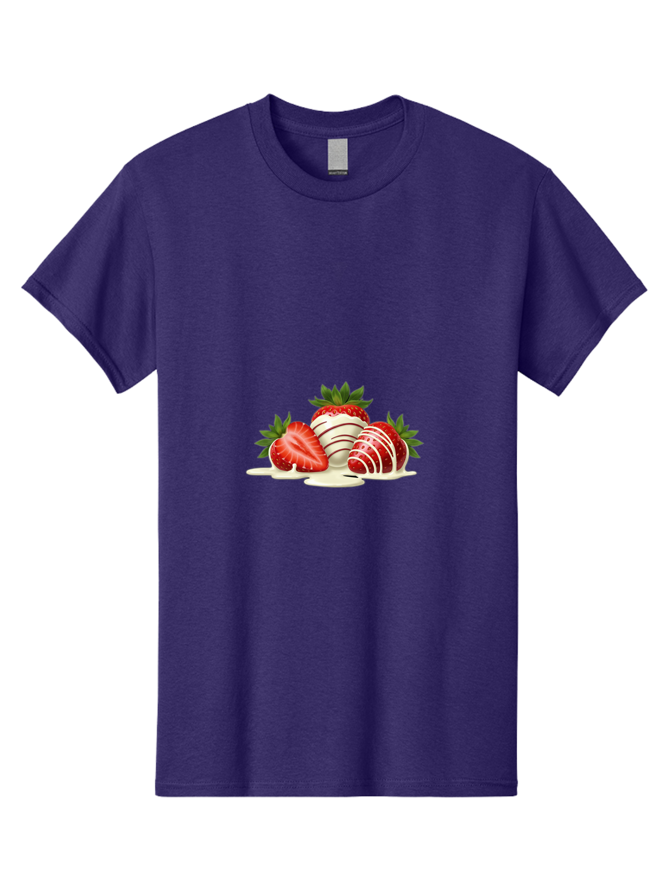 Chocolate-Covered-Strawberries-3 Men'S Graphic Tee, 100% Cotton, Comfortable Casual Summer Wear, Machine Washable, Strawberries Dipped In White Chocolate, Chocolate-Covered Strawberries, Strawberry Dessert, Sweet Treats, Fruit And Chocolate, Bab742