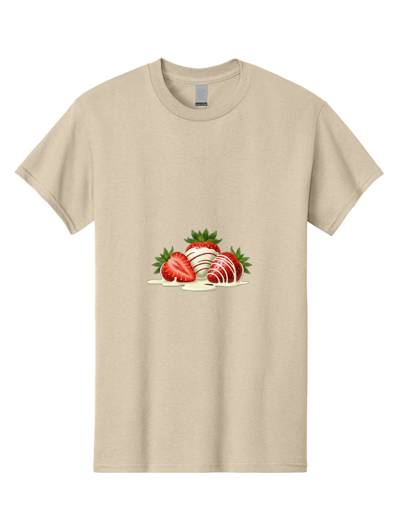 Chocolate-Covered-Strawberries-3 Men'S Graphic Tee, 100% Cotton, Comfortable Casual Summer Wear, Machine Washable, Strawberries Dipped In White Chocolate, Chocolate-Covered Strawberries, Strawberry Dessert, Sweet Treats, Fruit And Chocolate, Bab742