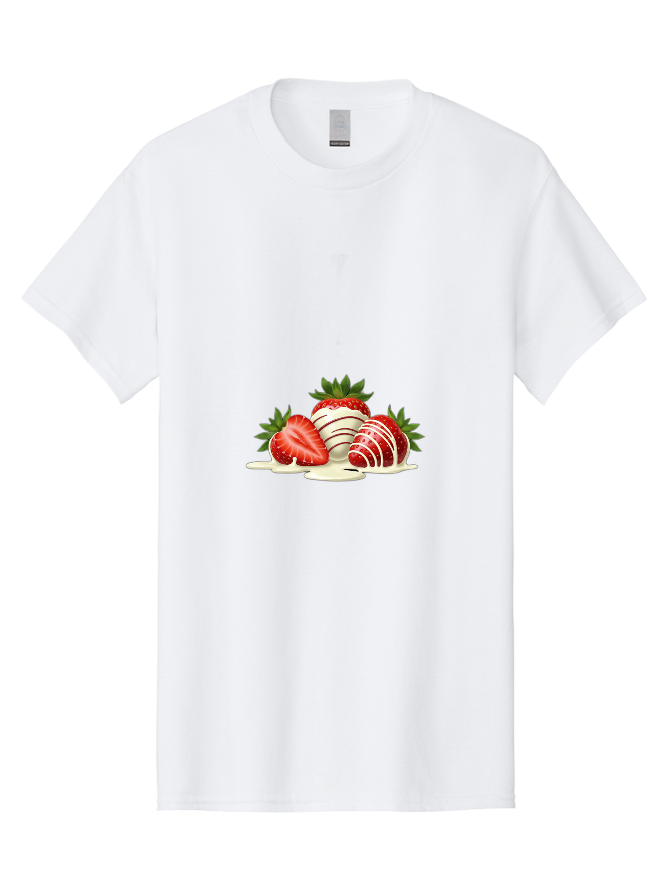 Chocolate-Covered-Strawberries-3 Men'S Graphic Tee, 100% Cotton, Comfortable Casual Summer Wear, Machine Washable, Strawberries Dipped In White Chocolate, Chocolate-Covered Strawberries, Strawberry Dessert, Sweet Treats, Fruit And Chocolate, Bab742