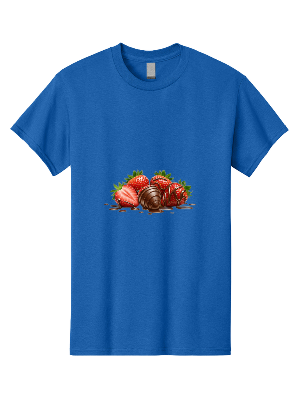 Chocolate-Covered-Strawberries-4 Men'S Graphic Tee, 100% Cotton, Comfortable Casual Summer Wear, Machine Washable, Chocolate Covered Strawberries, Sweet Treats, Indulgent Delights, Fresh Strawberries, Chocolate Sauce, Dessert Inspiration, Bab743