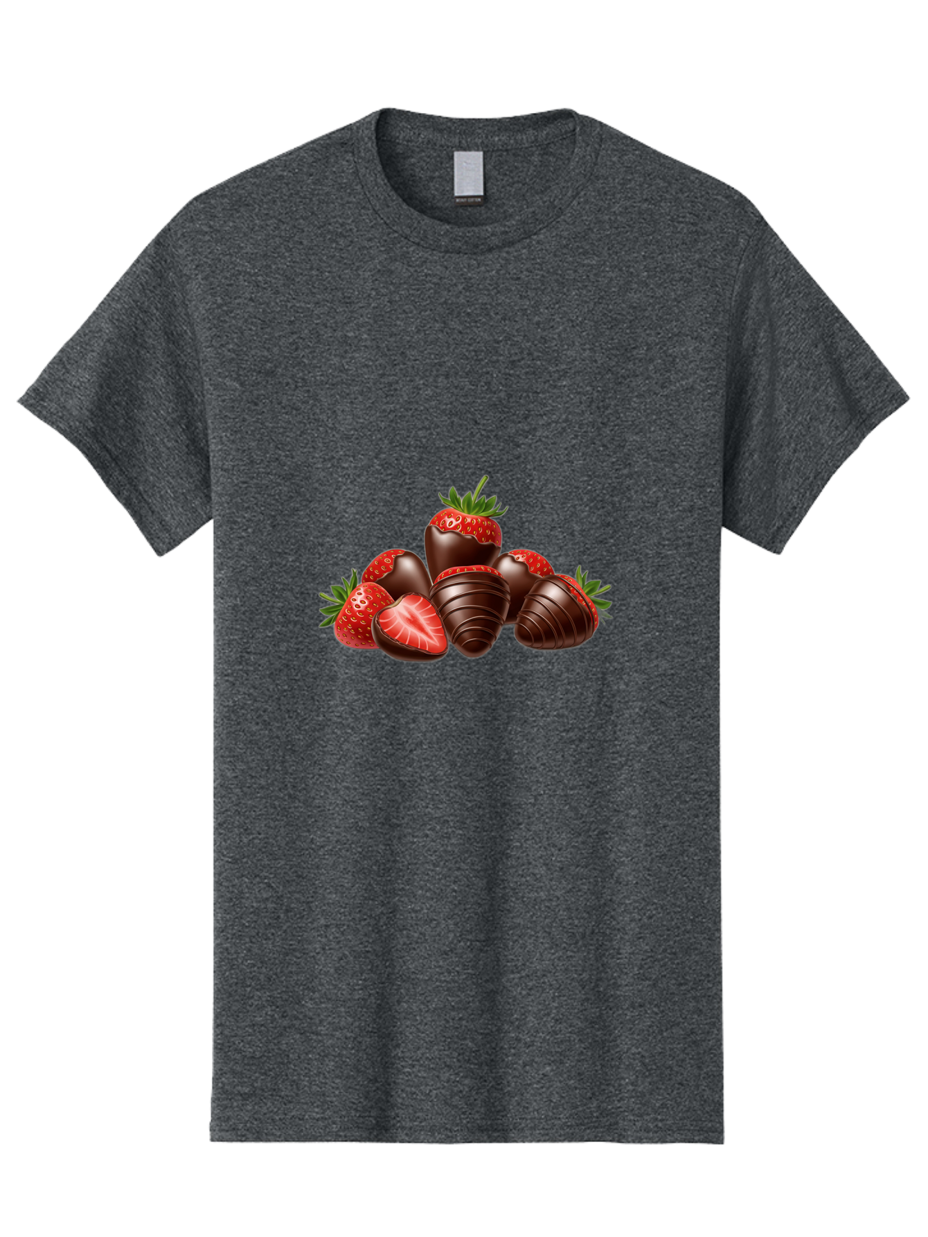 Chocolate-Covered-Strawberries Men'S Graphic Tee, 100% Cotton, Comfortable Casual Summer Wear, Machine Washable, Chocolate Covered Strawberries, Sweet Treats, Indulgent Dessert, Ripe Strawberries, Chocolate Indulgence, Rich And Decadent, Bab744