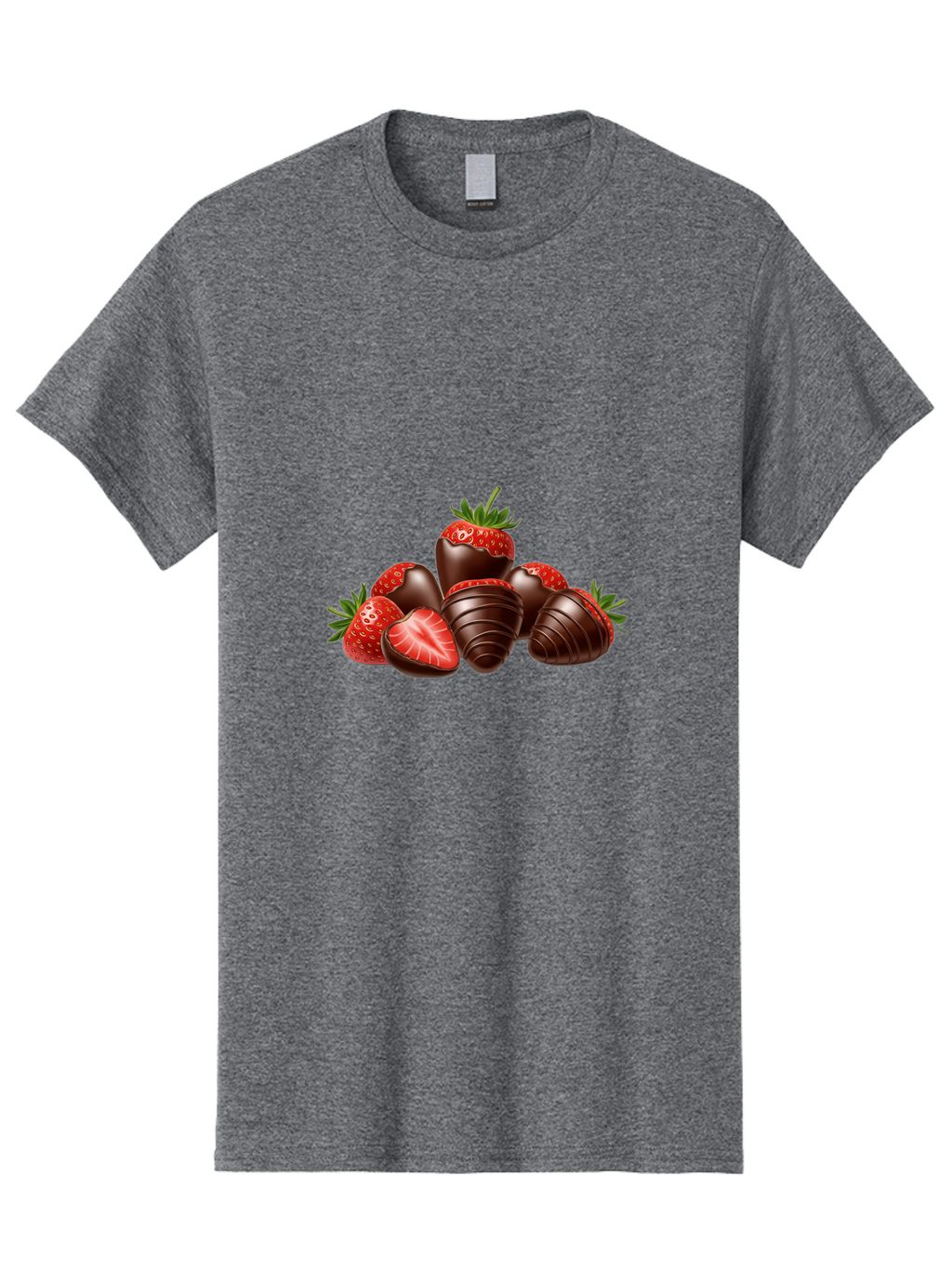 Chocolate-Covered-Strawberries Men'S Graphic Tee, 100% Cotton, Comfortable Casual Summer Wear, Machine Washable, Chocolate Covered Strawberries, Sweet Treats, Indulgent Dessert, Ripe Strawberries, Chocolate Indulgence, Rich And Decadent, Bab744