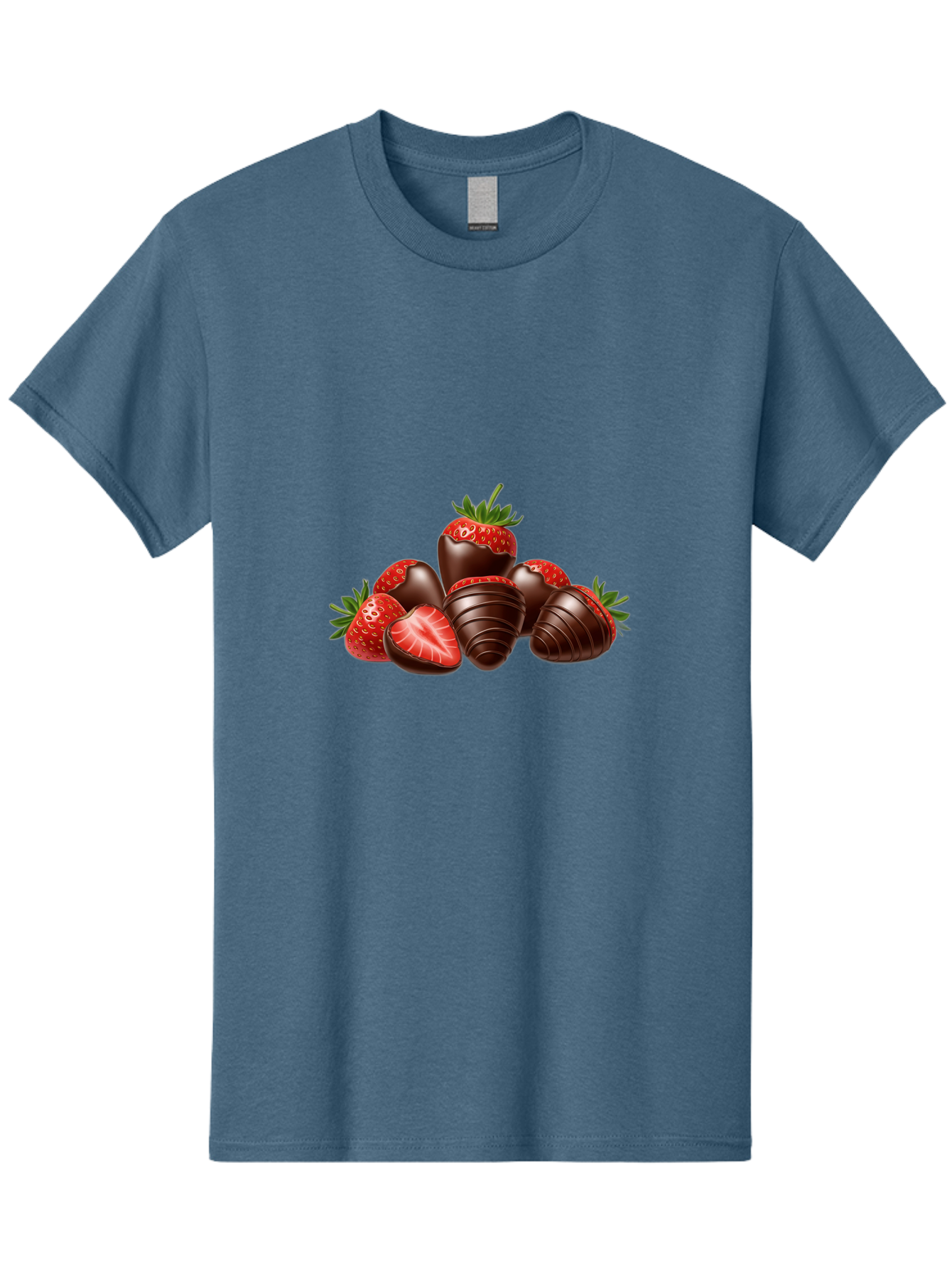Chocolate-Covered-Strawberries Men'S Graphic Tee, 100% Cotton, Comfortable Casual Summer Wear, Machine Washable, Chocolate Covered Strawberries, Sweet Treats, Indulgent Dessert, Ripe Strawberries, Chocolate Indulgence, Rich And Decadent, Bab744