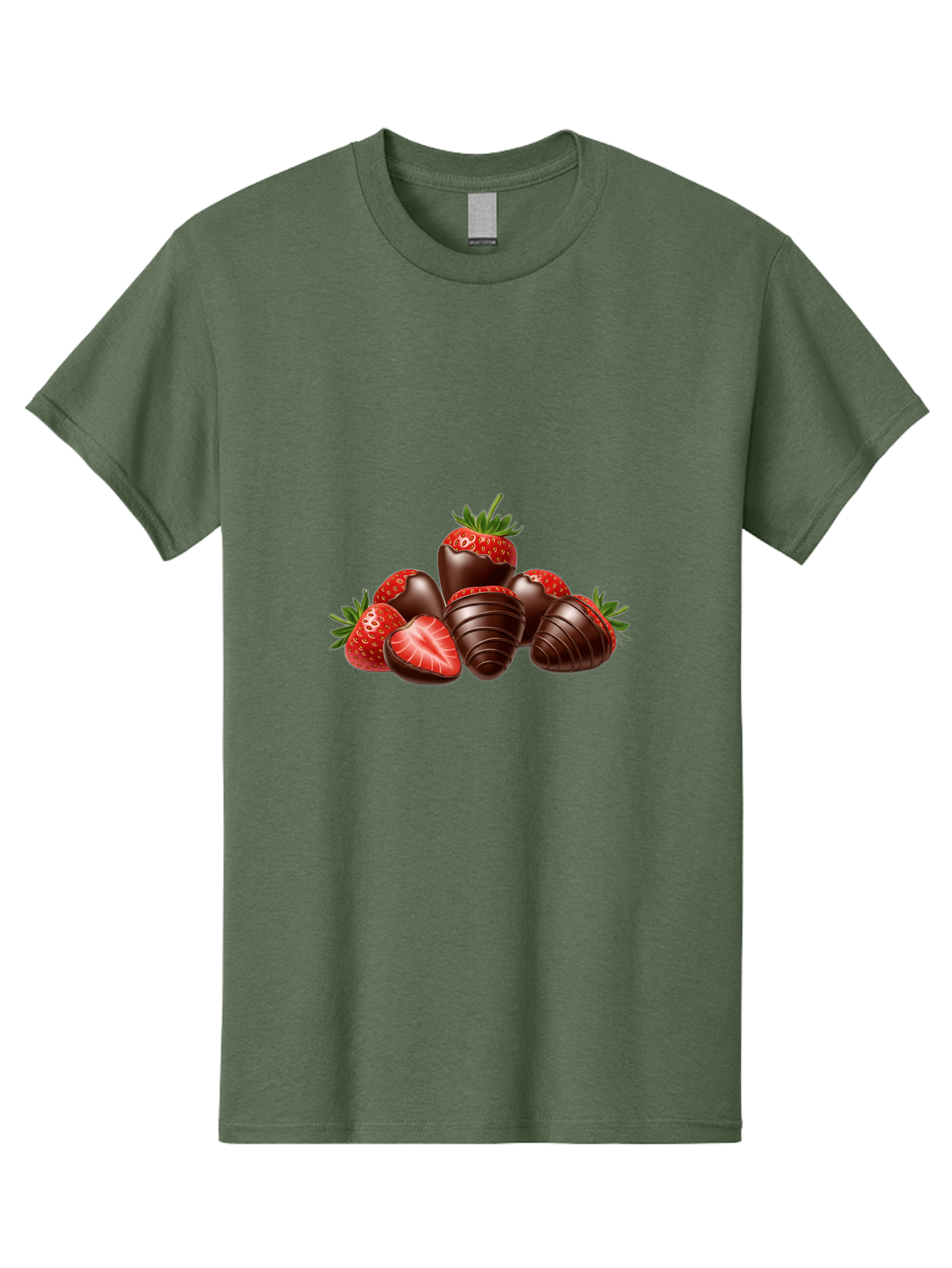 Chocolate-Covered-Strawberries Men'S Graphic Tee, 100% Cotton, Comfortable Casual Summer Wear, Machine Washable, Chocolate Covered Strawberries, Sweet Treats, Indulgent Dessert, Ripe Strawberries, Chocolate Indulgence, Rich And Decadent, Bab744