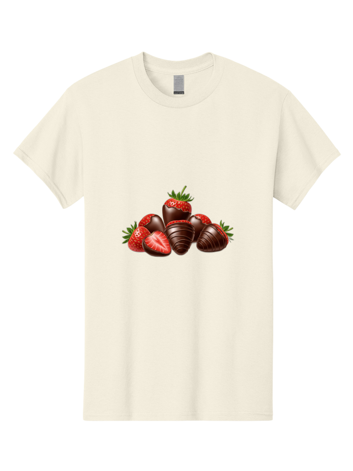 Chocolate-Covered-Strawberries Men'S Graphic Tee, 100% Cotton, Comfortable Casual Summer Wear, Machine Washable, Chocolate Covered Strawberries, Sweet Treats, Indulgent Dessert, Ripe Strawberries, Chocolate Indulgence, Rich And Decadent, Bab744