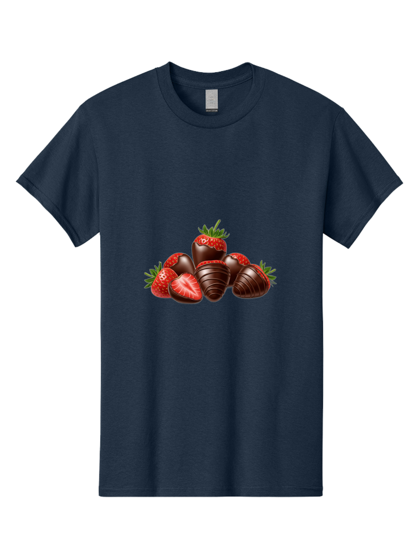 Chocolate-Covered-Strawberries Men'S Graphic Tee, 100% Cotton, Comfortable Casual Summer Wear, Machine Washable, Chocolate Covered Strawberries, Sweet Treats, Indulgent Dessert, Ripe Strawberries, Chocolate Indulgence, Rich And Decadent, Bab744