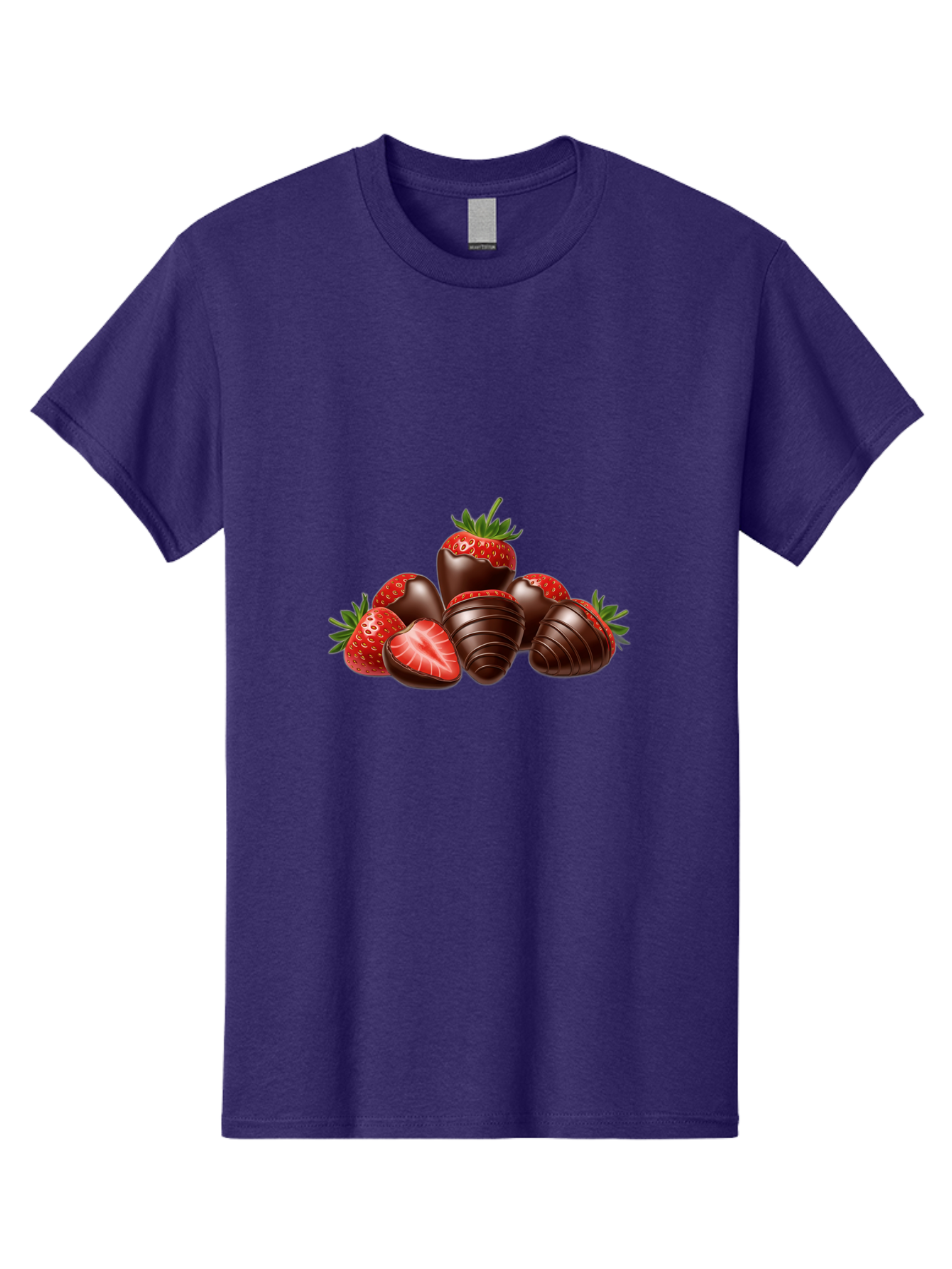Chocolate-Covered-Strawberries Men'S Graphic Tee, 100% Cotton, Comfortable Casual Summer Wear, Machine Washable, Chocolate Covered Strawberries, Sweet Treats, Indulgent Dessert, Ripe Strawberries, Chocolate Indulgence, Rich And Decadent, Bab744