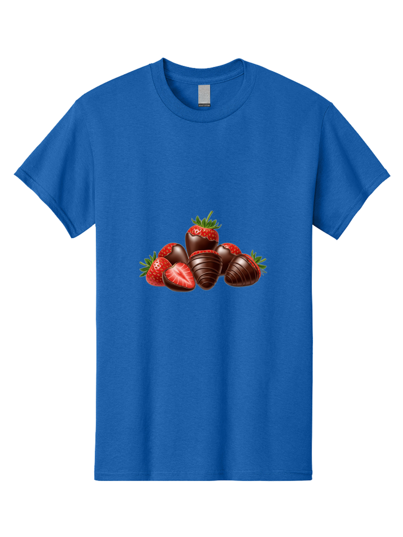 Chocolate-Covered-Strawberries Men'S Graphic Tee, 100% Cotton, Comfortable Casual Summer Wear, Machine Washable, Chocolate Covered Strawberries, Sweet Treats, Indulgent Dessert, Ripe Strawberries, Chocolate Indulgence, Rich And Decadent, Bab744