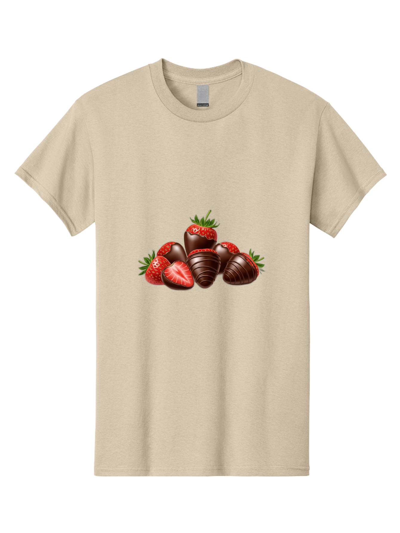 Chocolate-Covered-Strawberries Men'S Graphic Tee, 100% Cotton, Comfortable Casual Summer Wear, Machine Washable, Chocolate Covered Strawberries, Sweet Treats, Indulgent Dessert, Ripe Strawberries, Chocolate Indulgence, Rich And Decadent, Bab744