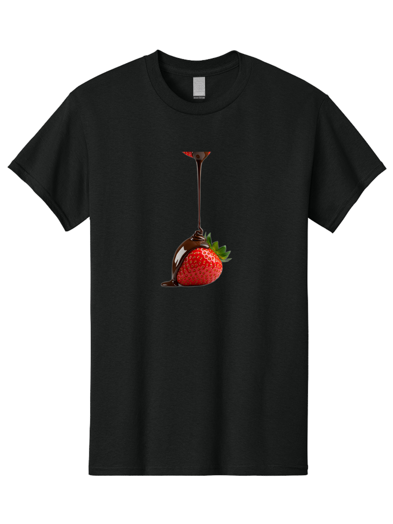 Chocolate-Covered-Strawberry Men'S Graphic Tee, 100% Cotton, Comfortable Casual Summer Wear, Machine Washable, Strawberry Dipped In Chocolate, Chocolate Covered Strawberry, Sweet Treat, Dessert Idea, Chocolate Sauce, Indulgent Snack, Bab745