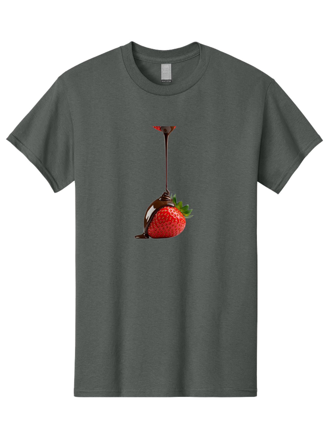 Chocolate-Covered-Strawberry Men'S Graphic Tee, 100% Cotton, Comfortable Casual Summer Wear, Machine Washable, Strawberry Dipped In Chocolate, Chocolate Covered Strawberry, Sweet Treat, Dessert Idea, Chocolate Sauce, Indulgent Snack, Bab745