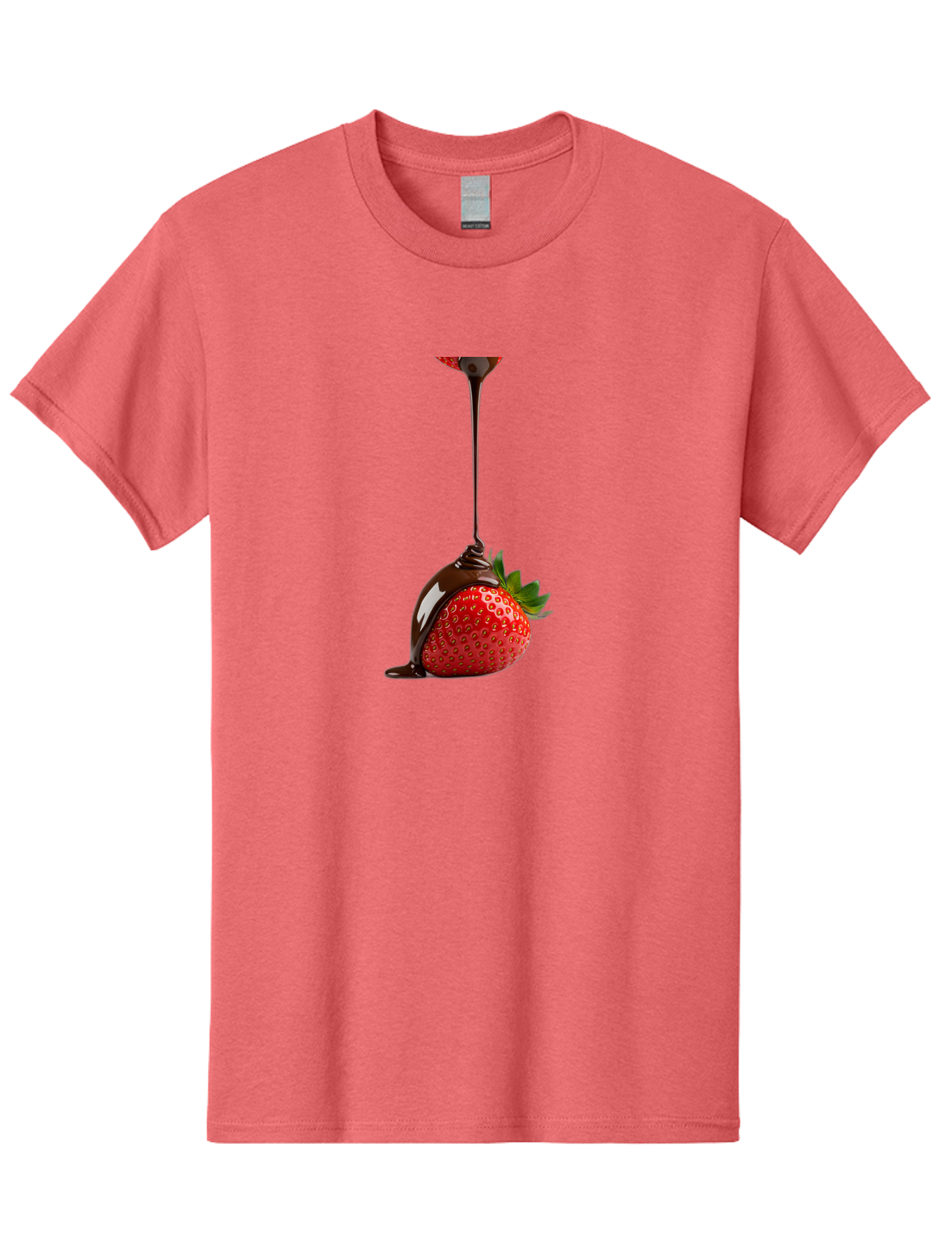 Chocolate-Covered-Strawberry Men'S Graphic Tee, 100% Cotton, Comfortable Casual Summer Wear, Machine Washable, Strawberry Dipped In Chocolate, Chocolate Covered Strawberry, Sweet Treat, Dessert Idea, Chocolate Sauce, Indulgent Snack, Bab745