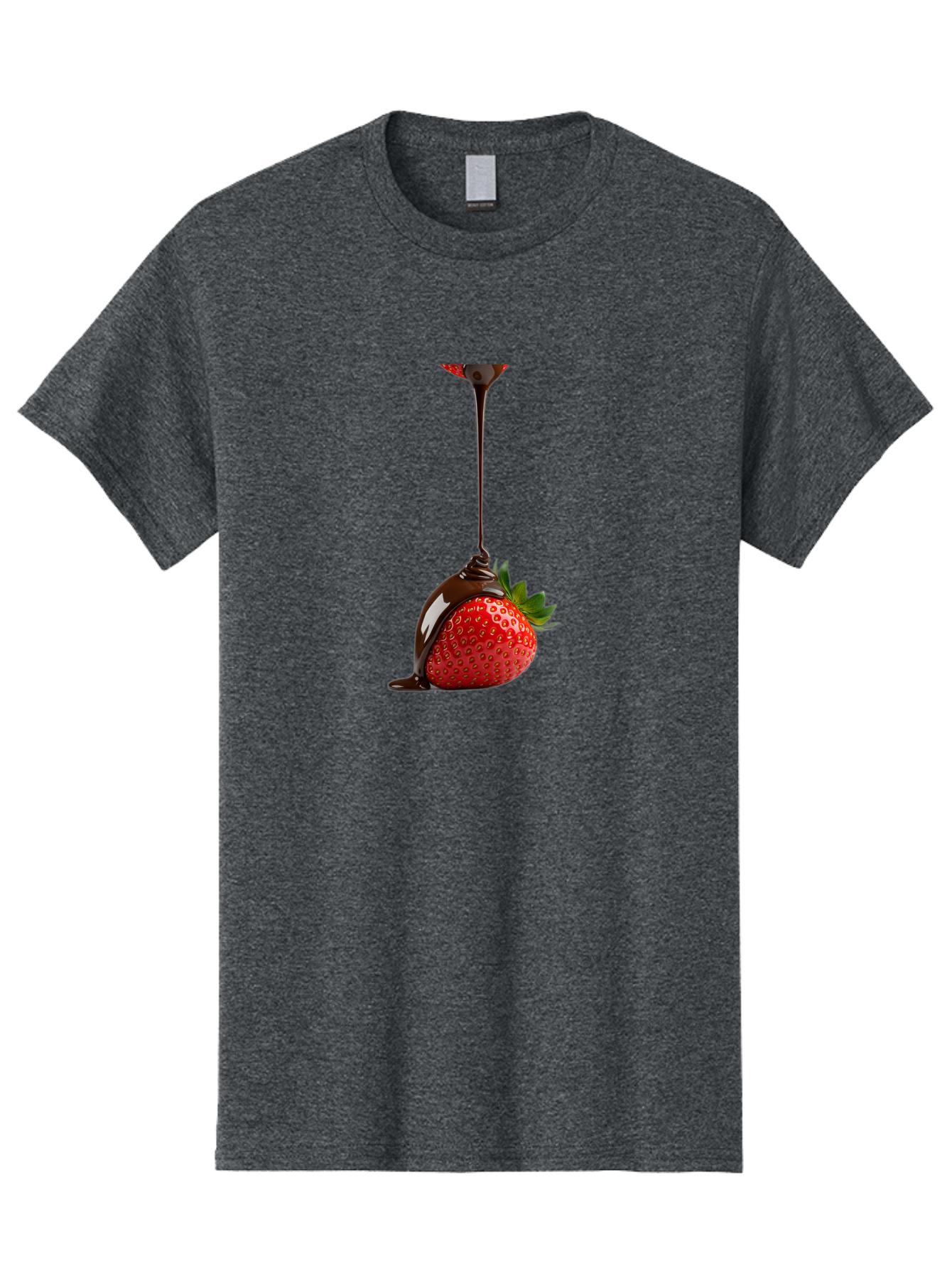 Chocolate-Covered-Strawberry Men'S Graphic Tee, 100% Cotton, Comfortable Casual Summer Wear, Machine Washable, Strawberry Dipped In Chocolate, Chocolate Covered Strawberry, Sweet Treat, Dessert Idea, Chocolate Sauce, Indulgent Snack, Bab745