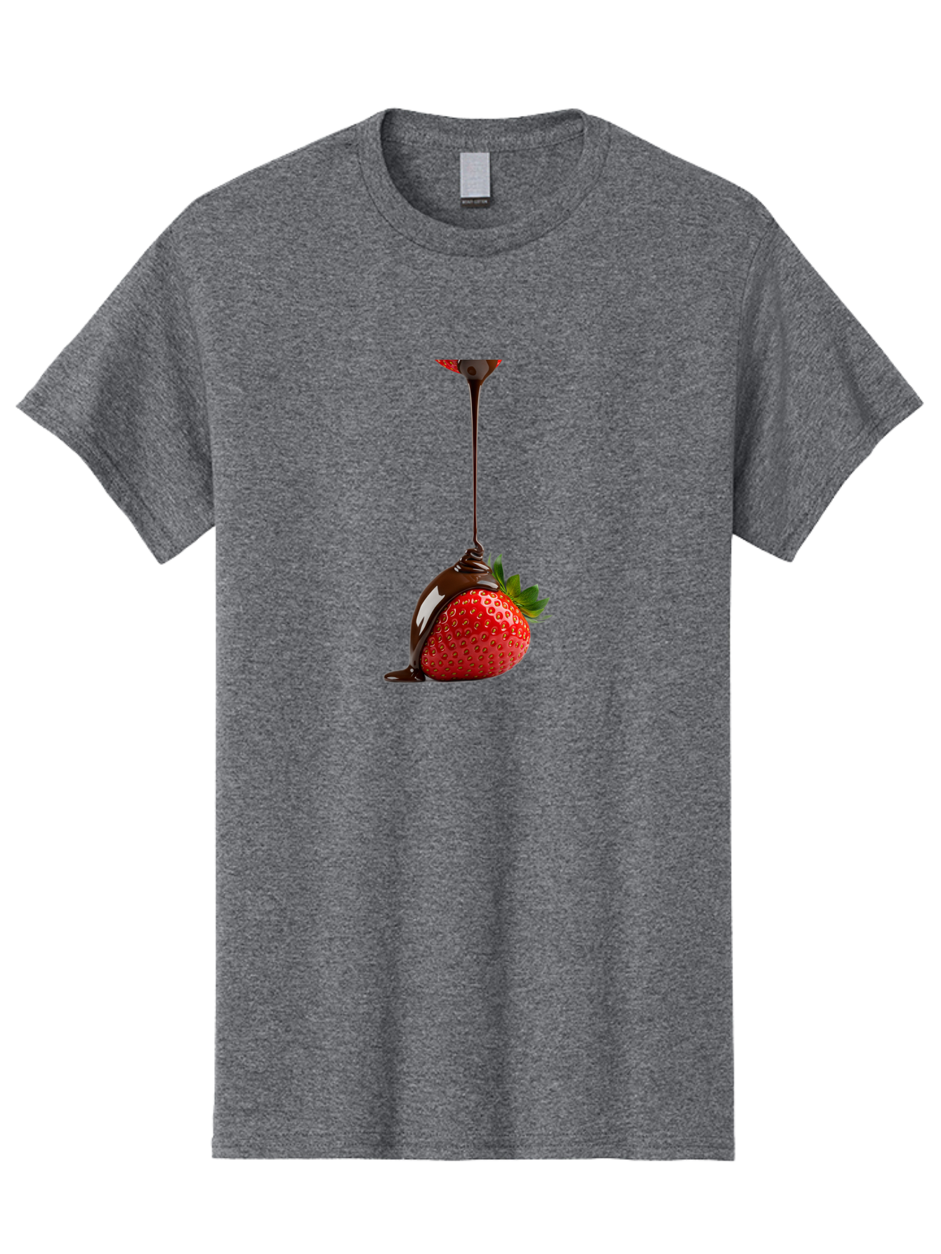 Chocolate-Covered-Strawberry Men'S Graphic Tee, 100% Cotton, Comfortable Casual Summer Wear, Machine Washable, Strawberry Dipped In Chocolate, Chocolate Covered Strawberry, Sweet Treat, Dessert Idea, Chocolate Sauce, Indulgent Snack, Bab745