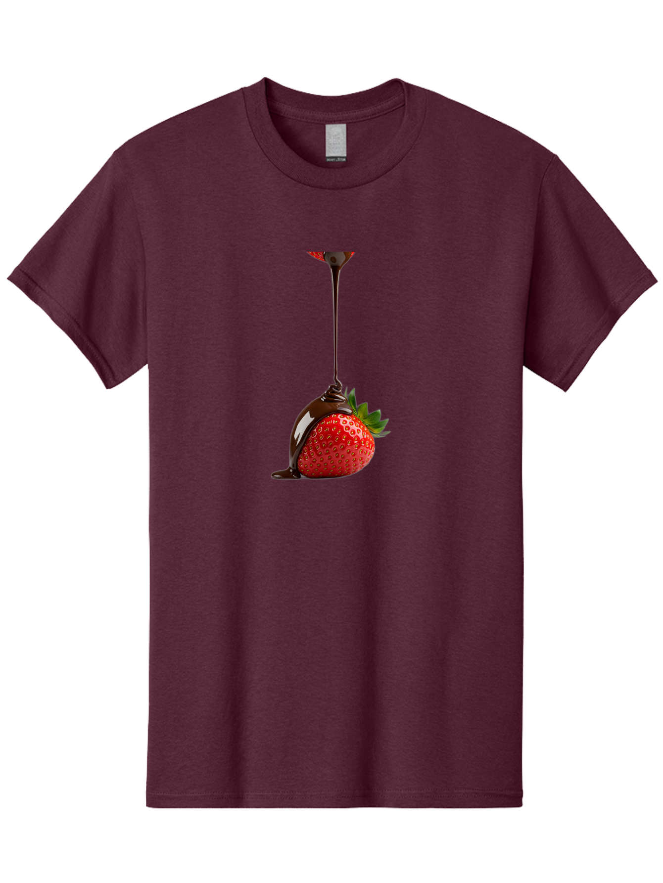 Chocolate-Covered-Strawberry Men'S Graphic Tee, 100% Cotton, Comfortable Casual Summer Wear, Machine Washable, Strawberry Dipped In Chocolate, Chocolate Covered Strawberry, Sweet Treat, Dessert Idea, Chocolate Sauce, Indulgent Snack, Bab745