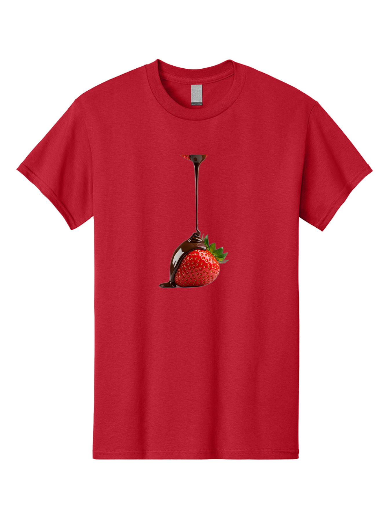 Chocolate-Covered-Strawberry Men'S Graphic Tee, 100% Cotton, Comfortable Casual Summer Wear, Machine Washable, Strawberry Dipped In Chocolate, Chocolate Covered Strawberry, Sweet Treat, Dessert Idea, Chocolate Sauce, Indulgent Snack, Bab745