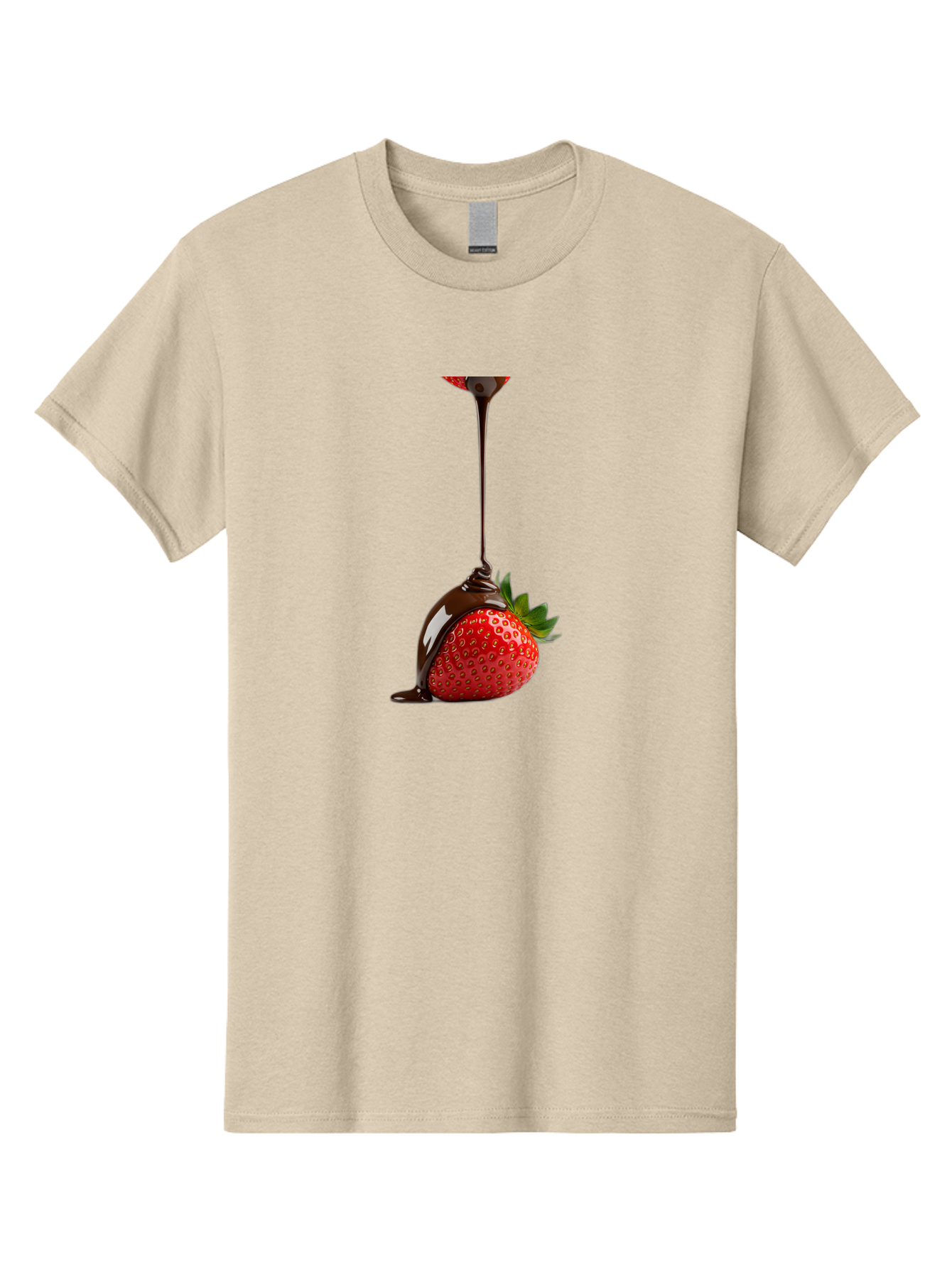 Chocolate-Covered-Strawberry Men'S Graphic Tee, 100% Cotton, Comfortable Casual Summer Wear, Machine Washable, Strawberry Dipped In Chocolate, Chocolate Covered Strawberry, Sweet Treat, Dessert Idea, Chocolate Sauce, Indulgent Snack, Bab745