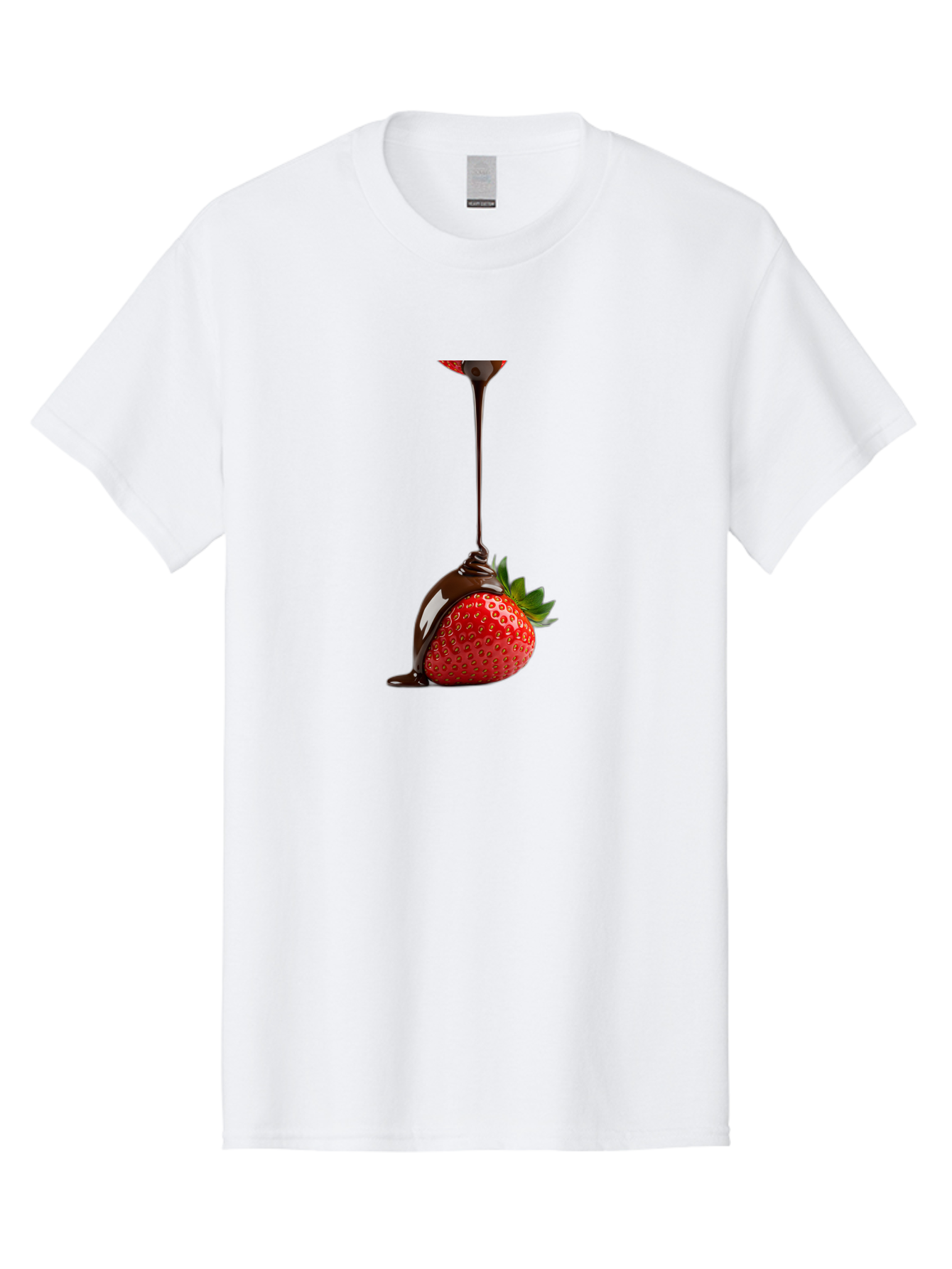 Chocolate-Covered-Strawberry Men'S Graphic Tee, 100% Cotton, Comfortable Casual Summer Wear, Machine Washable, Strawberry Dipped In Chocolate, Chocolate Covered Strawberry, Sweet Treat, Dessert Idea, Chocolate Sauce, Indulgent Snack, Bab745