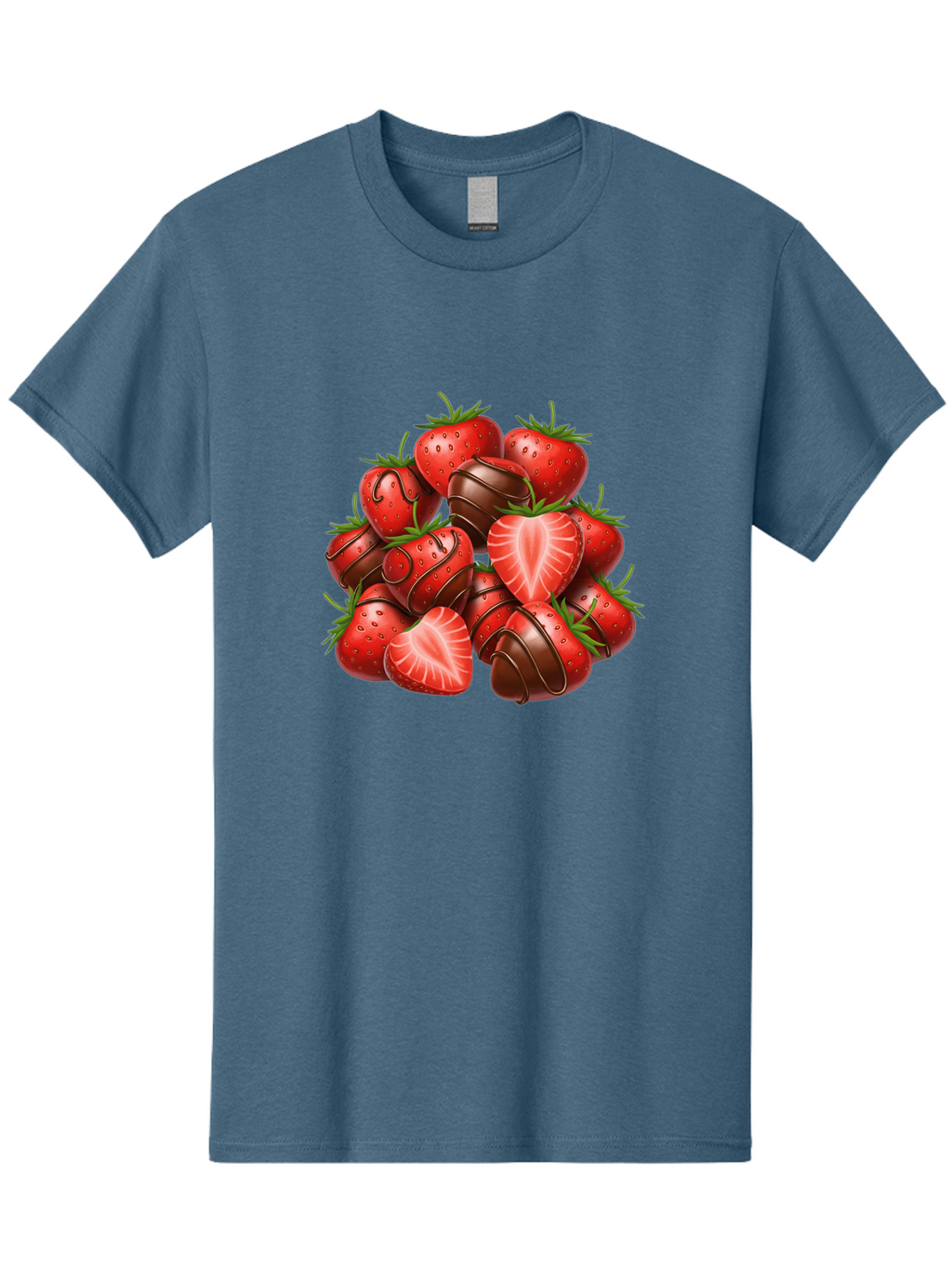 Chocolate-Dipped-Strawberries Men'S Graphic Tee, 100% Cotton, Comfortable Casual Summer Wear, Machine Washable, Chocolate Covered Strawberries, Sweet Treats, Delicious Desserts, Strawberry Lovers, Chocolate Indulgence, Tasty Fruit, Bab746
