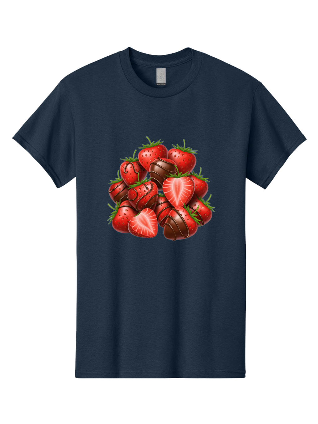 Chocolate-Dipped-Strawberries Men'S Graphic Tee, 100% Cotton, Comfortable Casual Summer Wear, Machine Washable, Chocolate Covered Strawberries, Sweet Treats, Delicious Desserts, Strawberry Lovers, Chocolate Indulgence, Tasty Fruit, Bab746