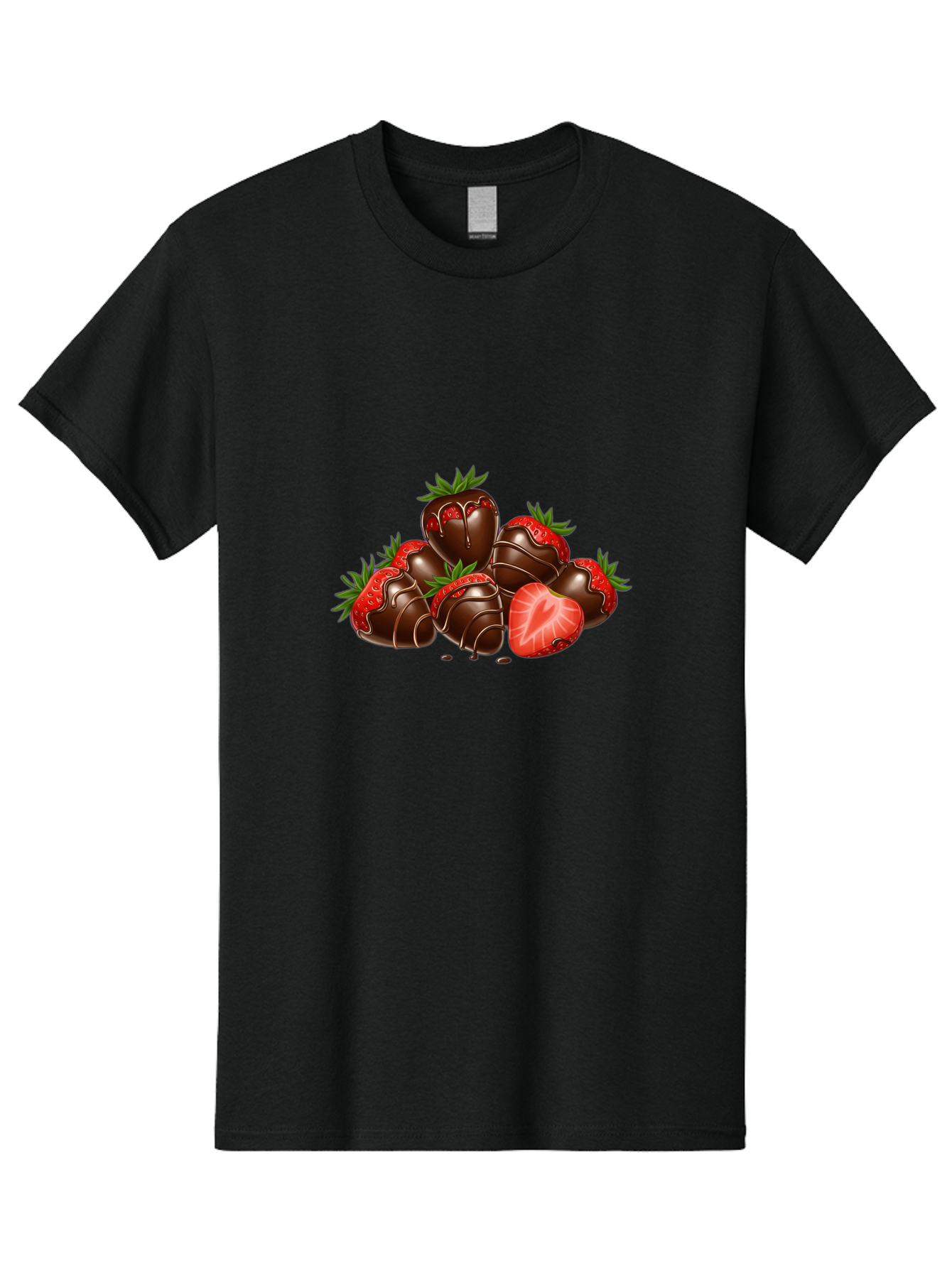 Chocolate-Strawberries Men'S Graphic Tee, 100% Cotton, Comfortable Casual Summer Wear, Machine Washable, Chocolate-Covered Strawberries, Sweet Treats, Dessert Ideas, Strawberry Dessert, Chocolate Strawberries, Indulgent Treats, Bab748