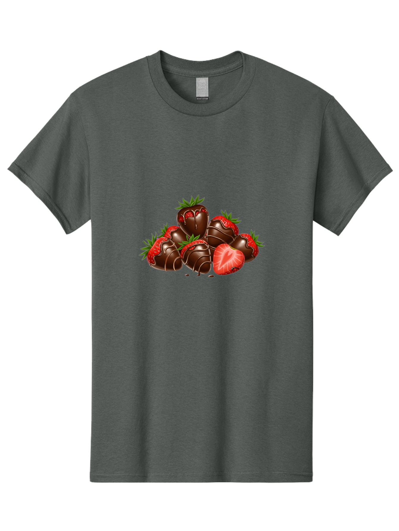 Chocolate-Strawberries Men'S Graphic Tee, 100% Cotton, Comfortable Casual Summer Wear, Machine Washable, Chocolate-Covered Strawberries, Sweet Treats, Dessert Ideas, Strawberry Dessert, Chocolate Strawberries, Indulgent Treats, Bab748