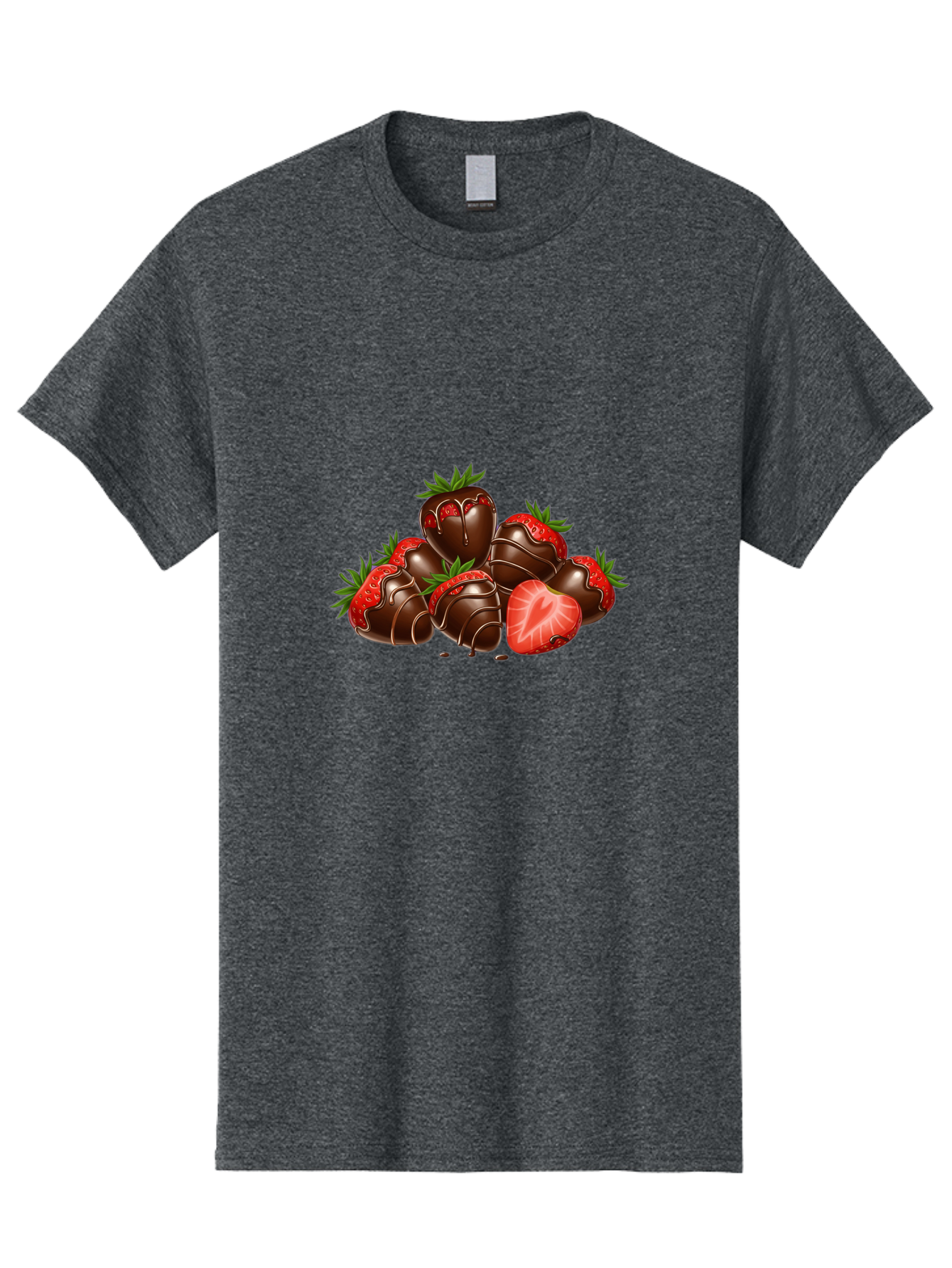 Chocolate-Strawberries Men'S Graphic Tee, 100% Cotton, Comfortable Casual Summer Wear, Machine Washable, Chocolate-Covered Strawberries, Sweet Treats, Dessert Ideas, Strawberry Dessert, Chocolate Strawberries, Indulgent Treats, Bab748