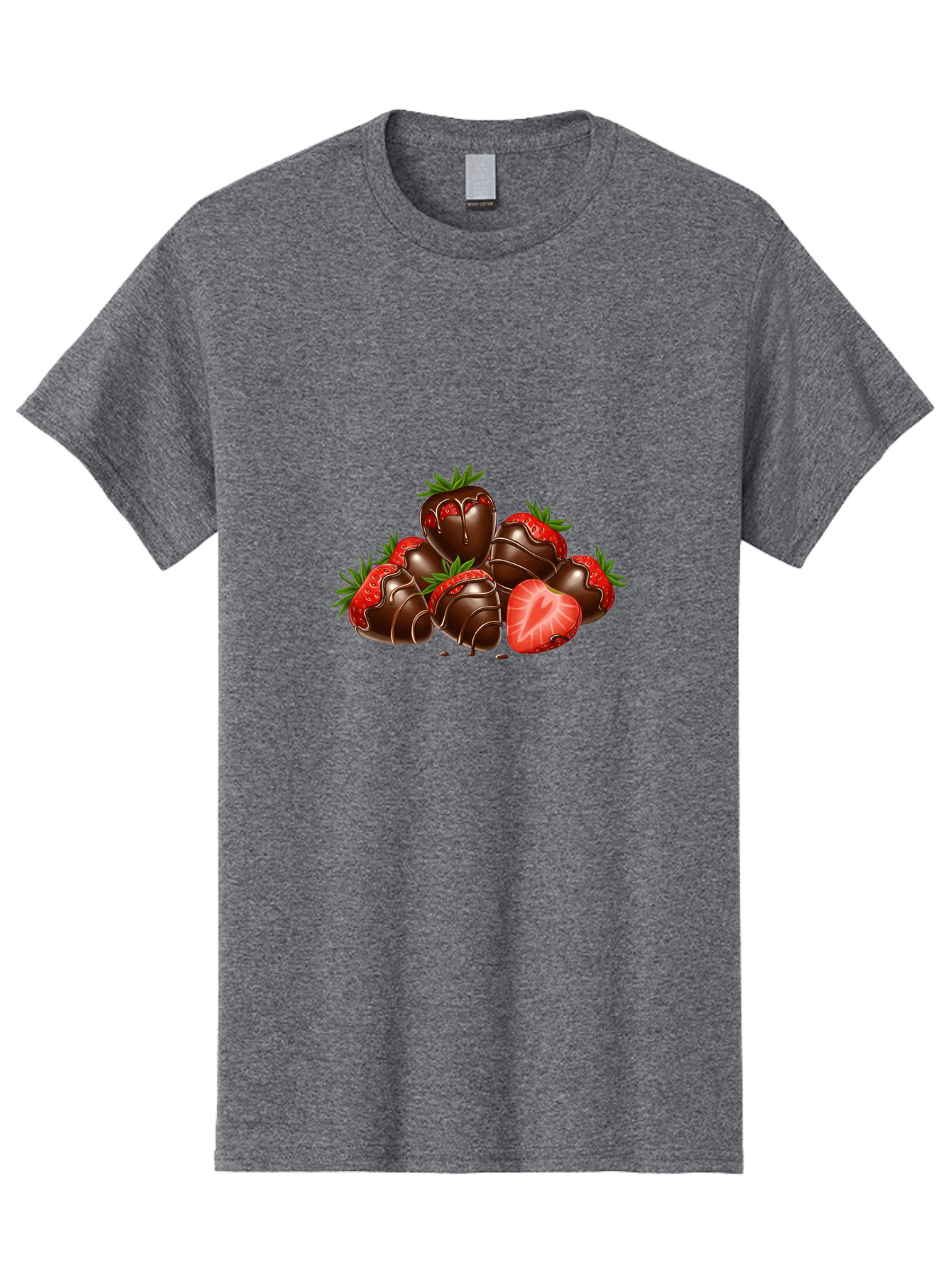 Chocolate-Strawberries Men'S Graphic Tee, 100% Cotton, Comfortable Casual Summer Wear, Machine Washable, Chocolate-Covered Strawberries, Sweet Treats, Dessert Ideas, Strawberry Dessert, Chocolate Strawberries, Indulgent Treats, Bab748