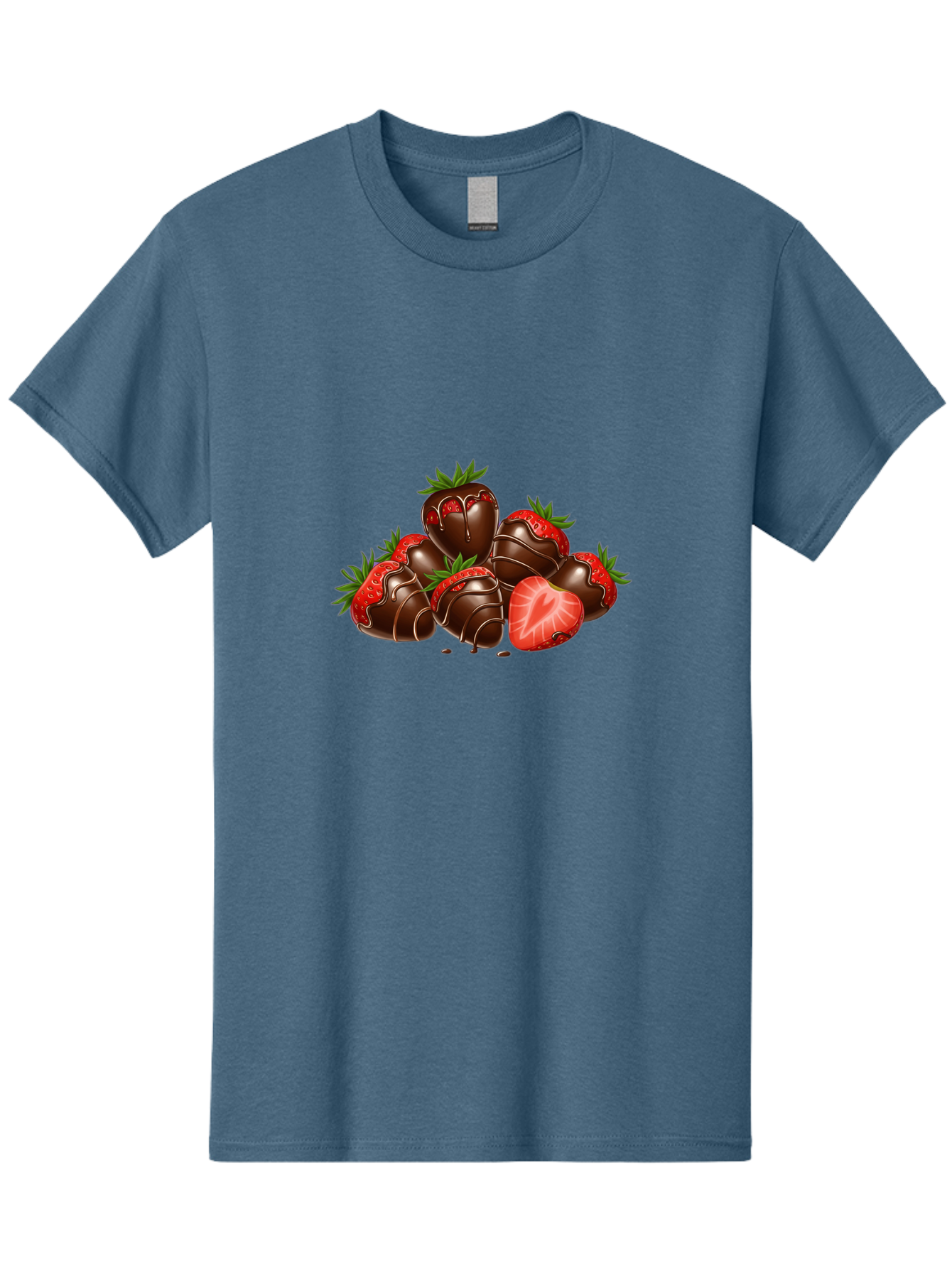 Chocolate-Strawberries Men'S Graphic Tee, 100% Cotton, Comfortable Casual Summer Wear, Machine Washable, Chocolate-Covered Strawberries, Sweet Treats, Dessert Ideas, Strawberry Dessert, Chocolate Strawberries, Indulgent Treats, Bab748