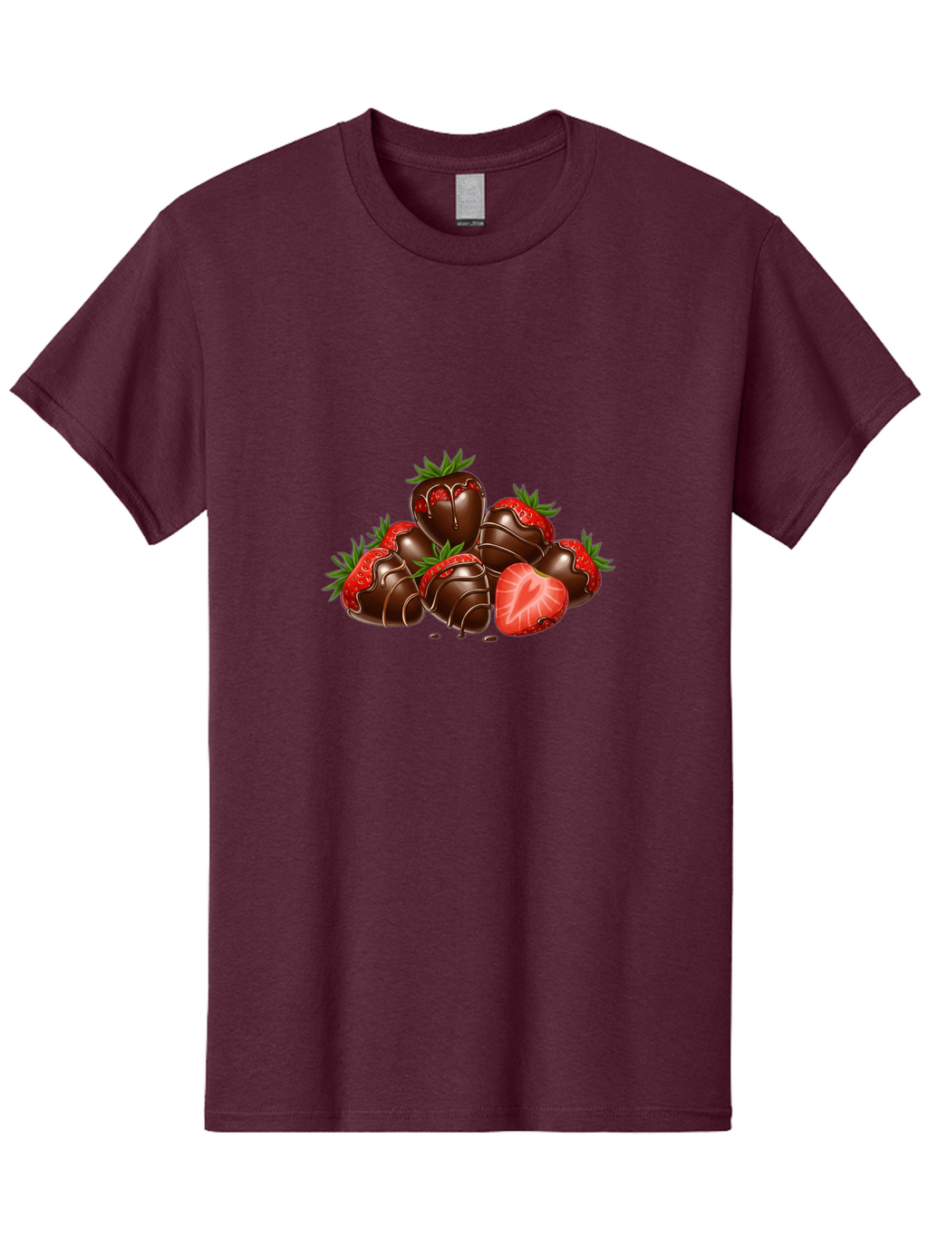 Chocolate-Strawberries Men'S Graphic Tee, 100% Cotton, Comfortable Casual Summer Wear, Machine Washable, Chocolate-Covered Strawberries, Sweet Treats, Dessert Ideas, Strawberry Dessert, Chocolate Strawberries, Indulgent Treats, Bab748