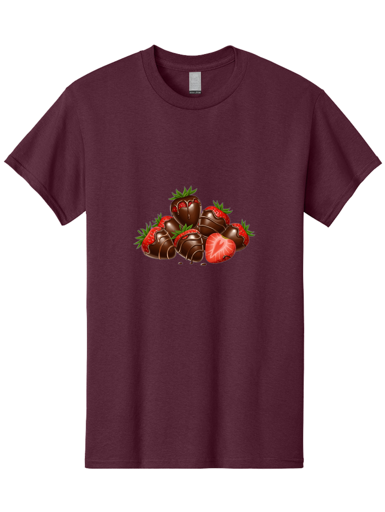 Chocolate-Strawberries Men'S Graphic Tee, 100% Cotton, Comfortable Casual Summer Wear, Machine Washable, Chocolate-Covered Strawberries, Sweet Treats, Dessert Ideas, Strawberry Dessert, Chocolate Strawberries, Indulgent Treats, Bab748